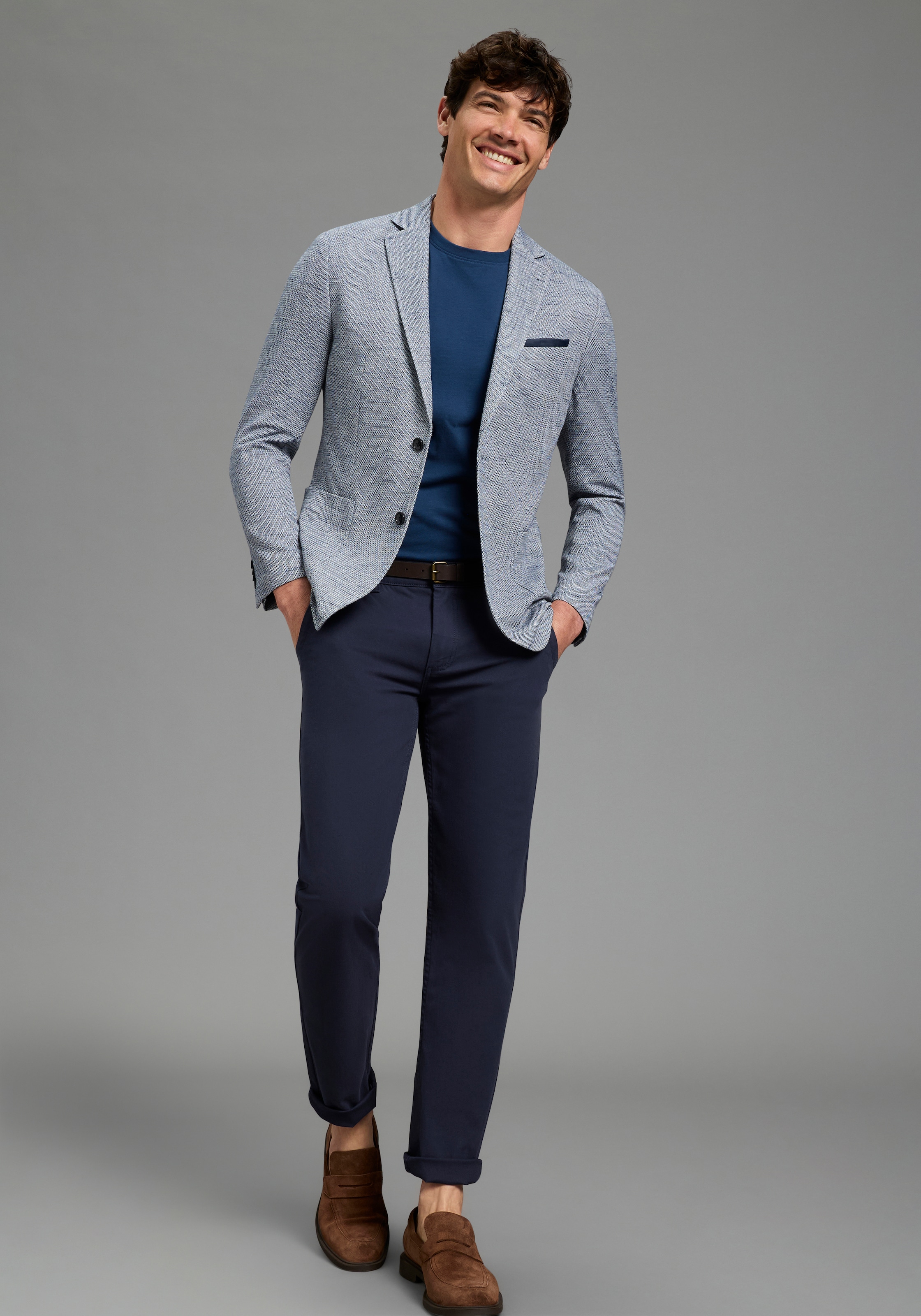 Bruno Banani Veste mit Reverskragen, melierte Optik, Slim Fit Passform