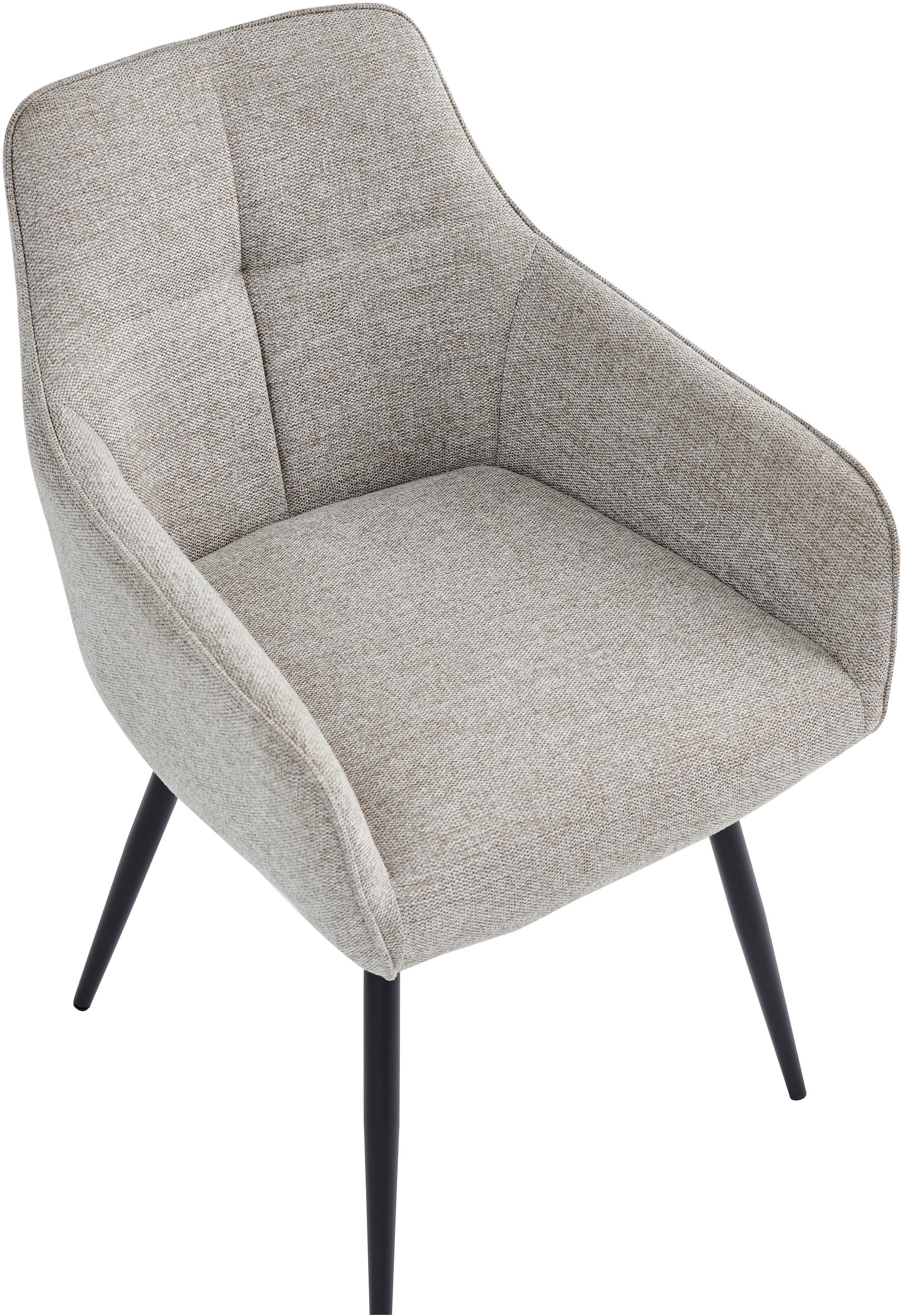 HELA Chaise avec accoudoirs »VERONA« (Ensemble) 2 cuisfauteuil, panier à ressorts, structure tube rond, 4 pieds, rembourré, accoudoirs