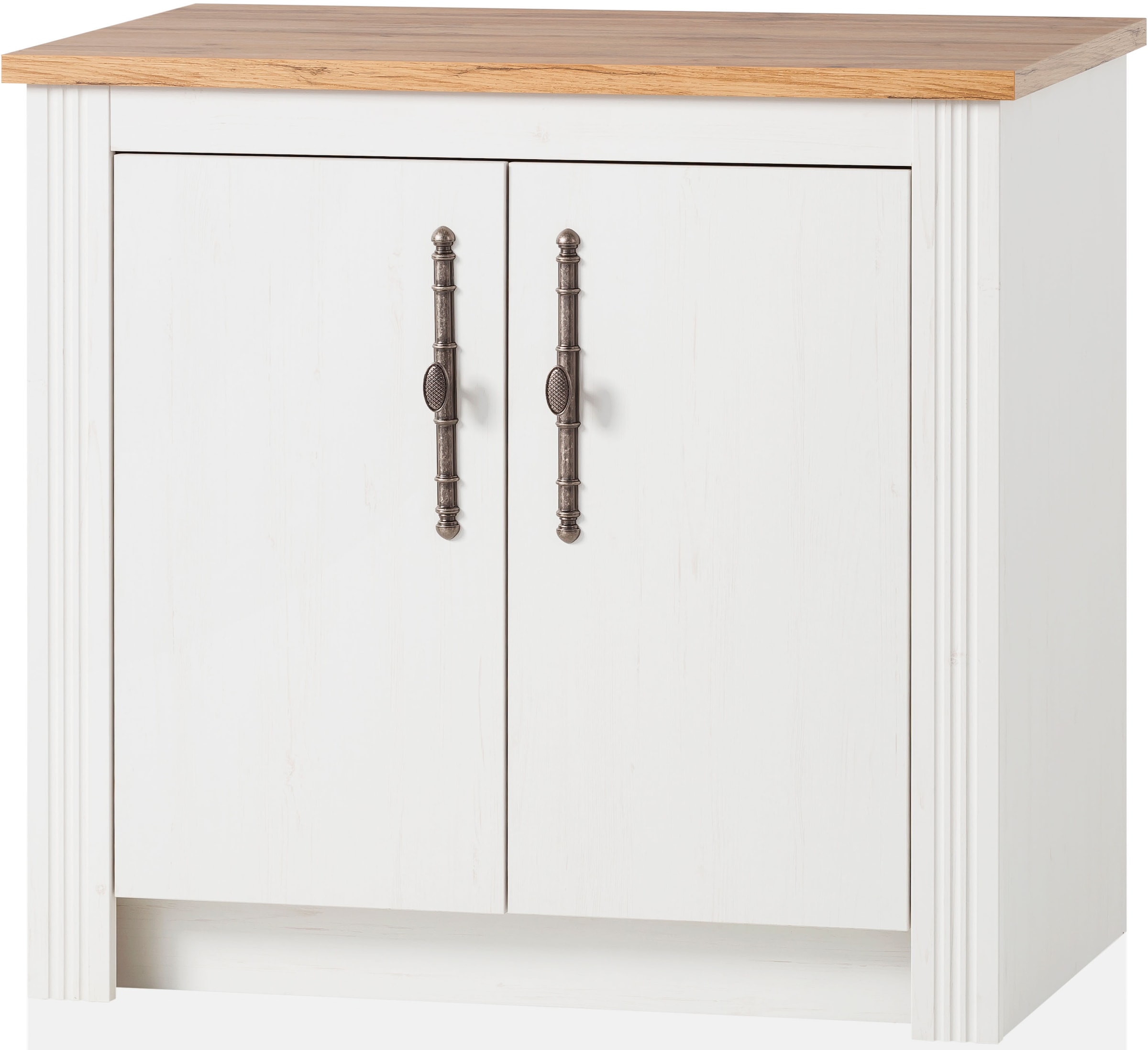 GOODproduct Küchenzeile »KS-Westminster, Pantryküche im Landhaus Stil, hochwertige Metallgriffe« Set,  Breite 164 cm, Kommode, Wandpaneel, Hängeschrank und Herdumbau