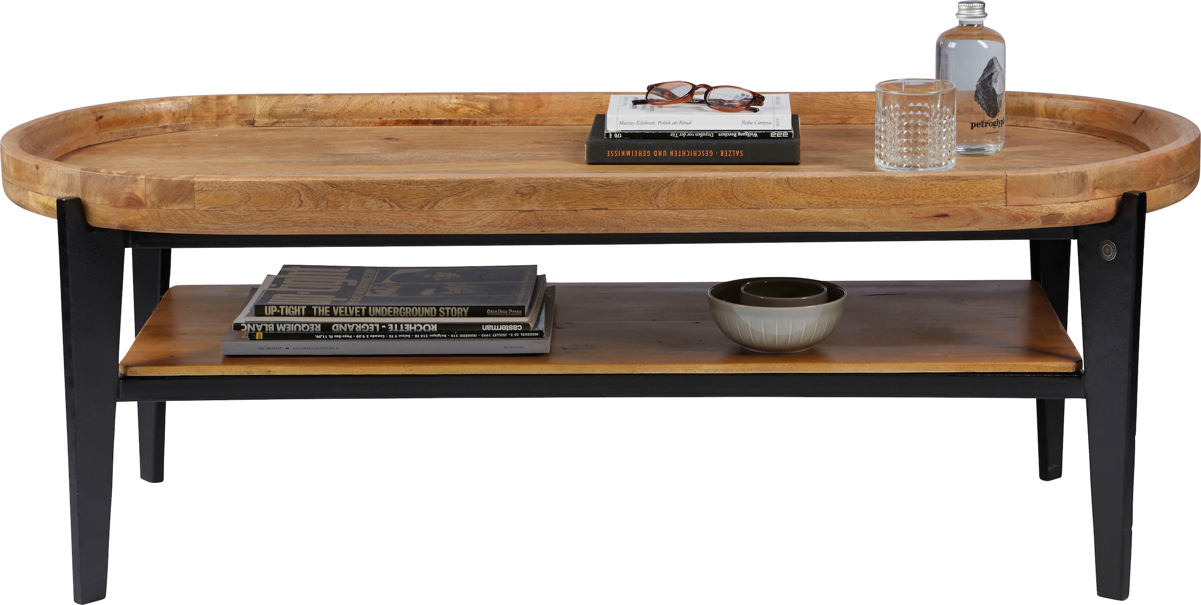 SIT Couchtisch »Telč aus Mangoholz mit Tablett & Metallgestell« Abnehmbare Tischplatte als praktisches Serviertablett nutzbar