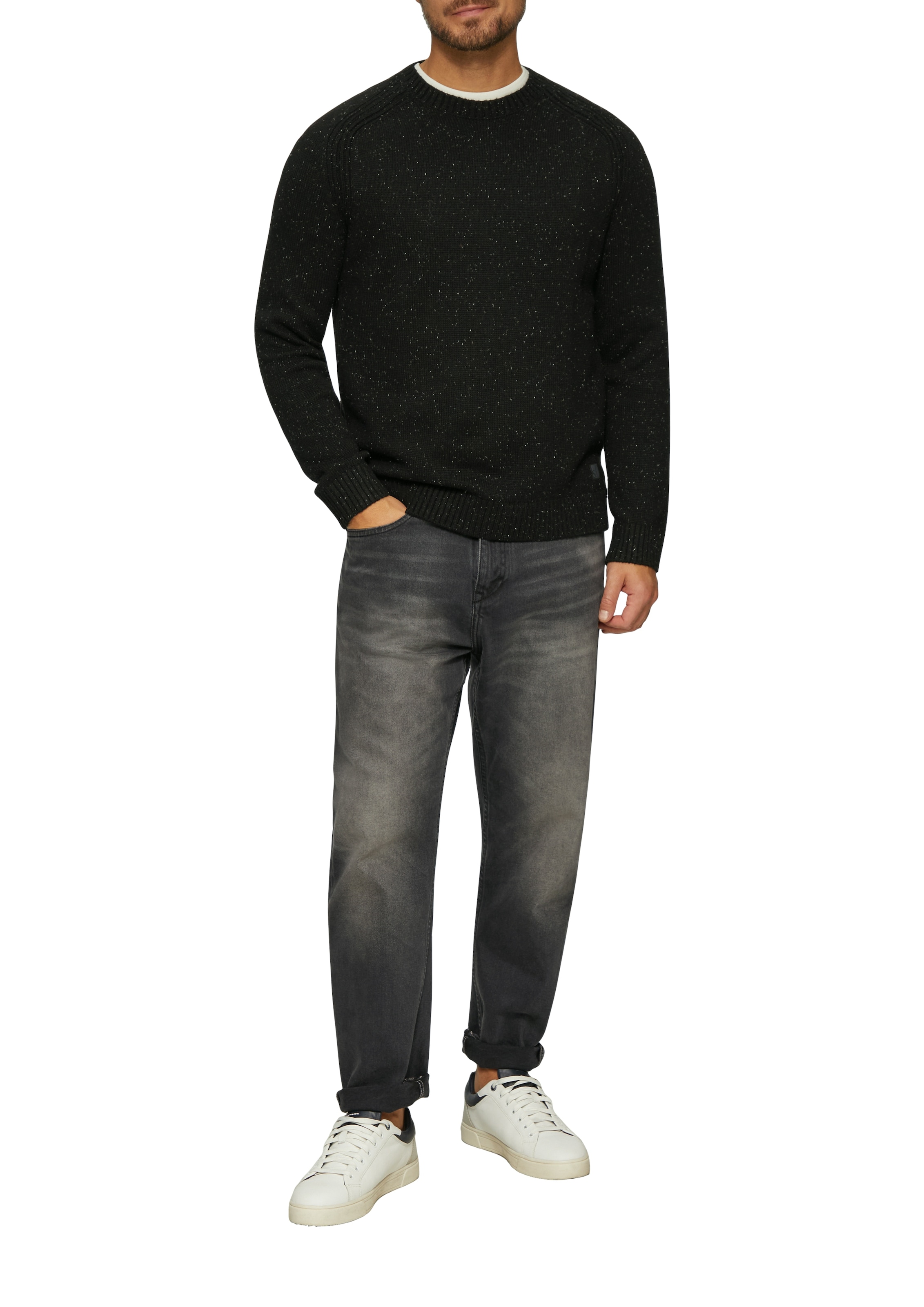 s.Oliver Pull à col rond mit glitzernden Fasern