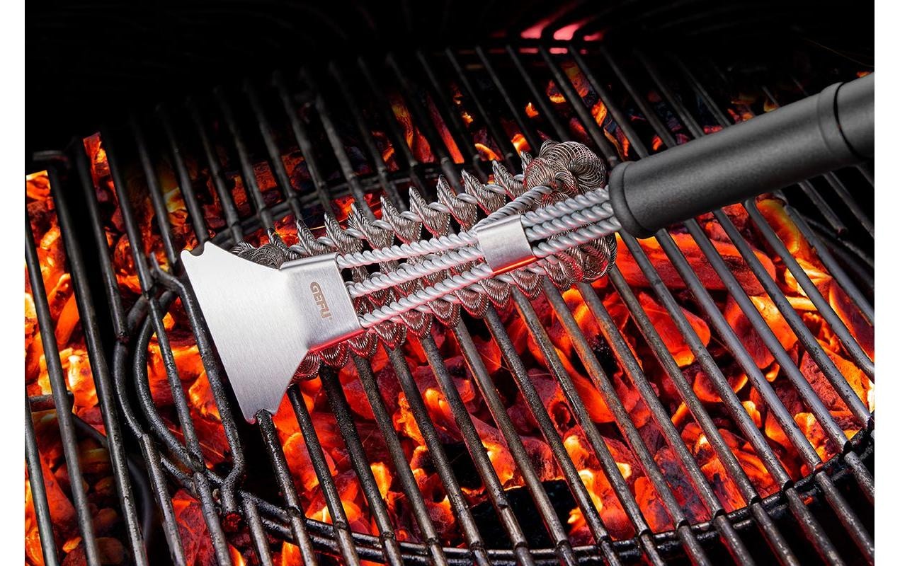GEFU Grillbürste »GEFU Grillbürste BBQ L 43 cm, Bürste 9 x 7 x 3 cm« aus Edelstahl | Kunststoff | Metall