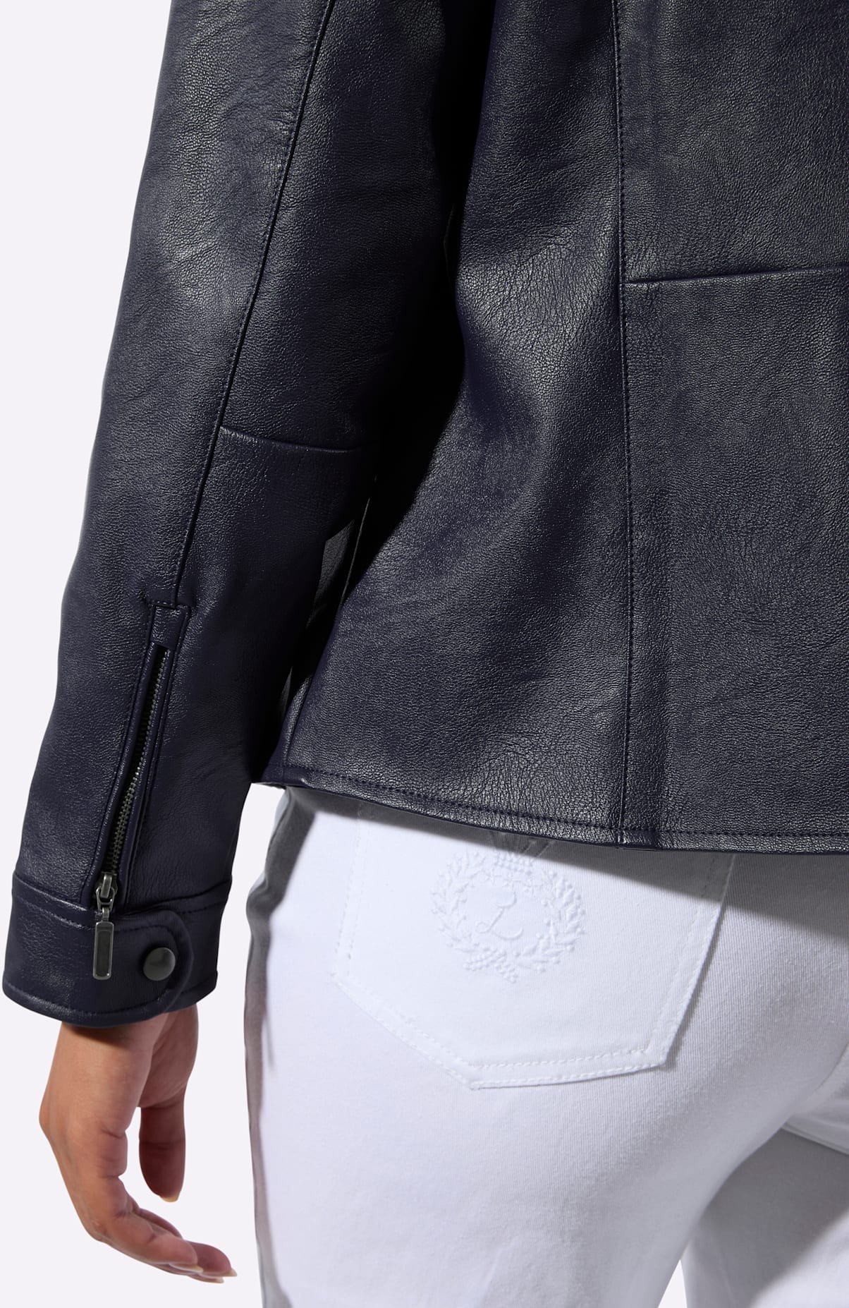 Inspirationen Veste en imitation cuir ohne Kapuze