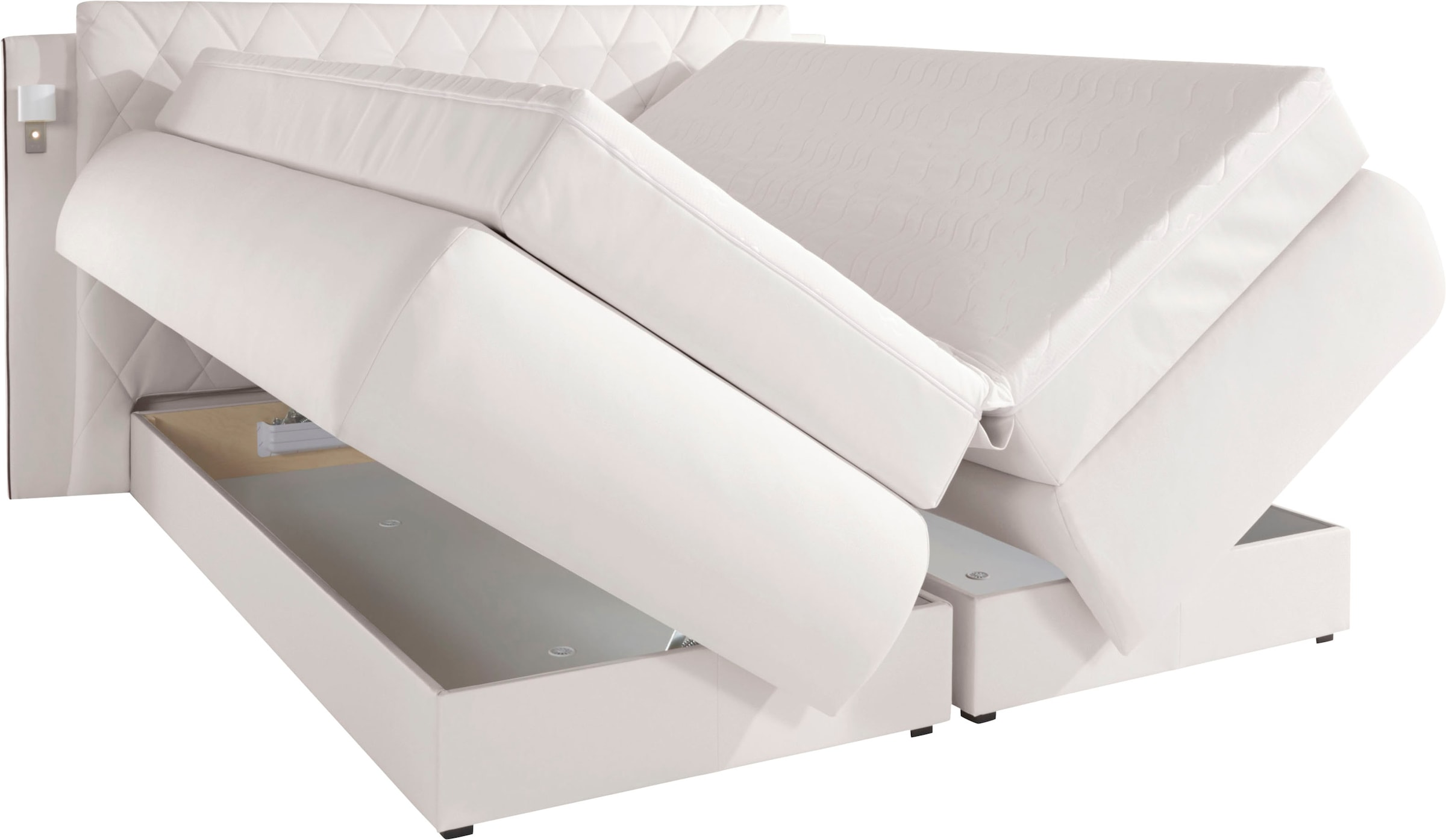 COLLECTION AB Boxspringbett inklusive Bettkasten, LED-Beleuchtung und Topper