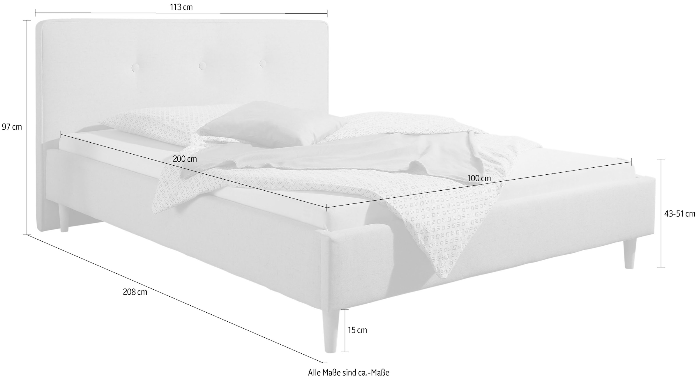 Maintal Polsterbett »Lonepine« Bettseiten zerlegt, ohne Bettkasten