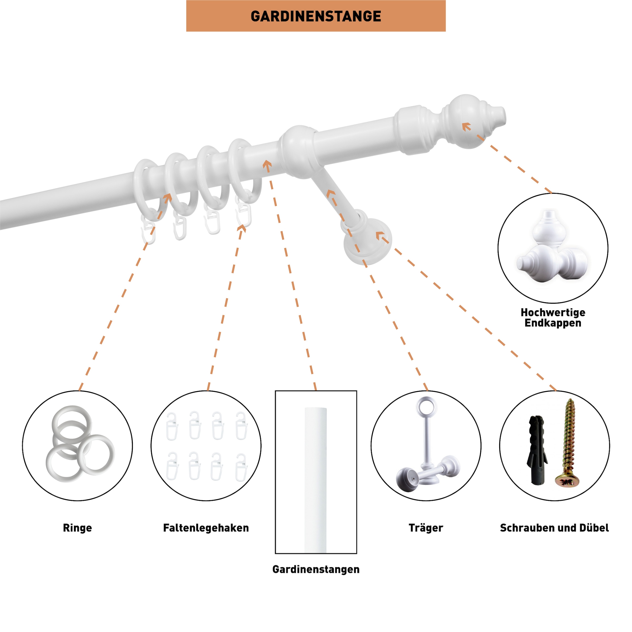 SN DECO GROUP Gardinenstange »Filigrano« 1 läufig-läufig Fixmass