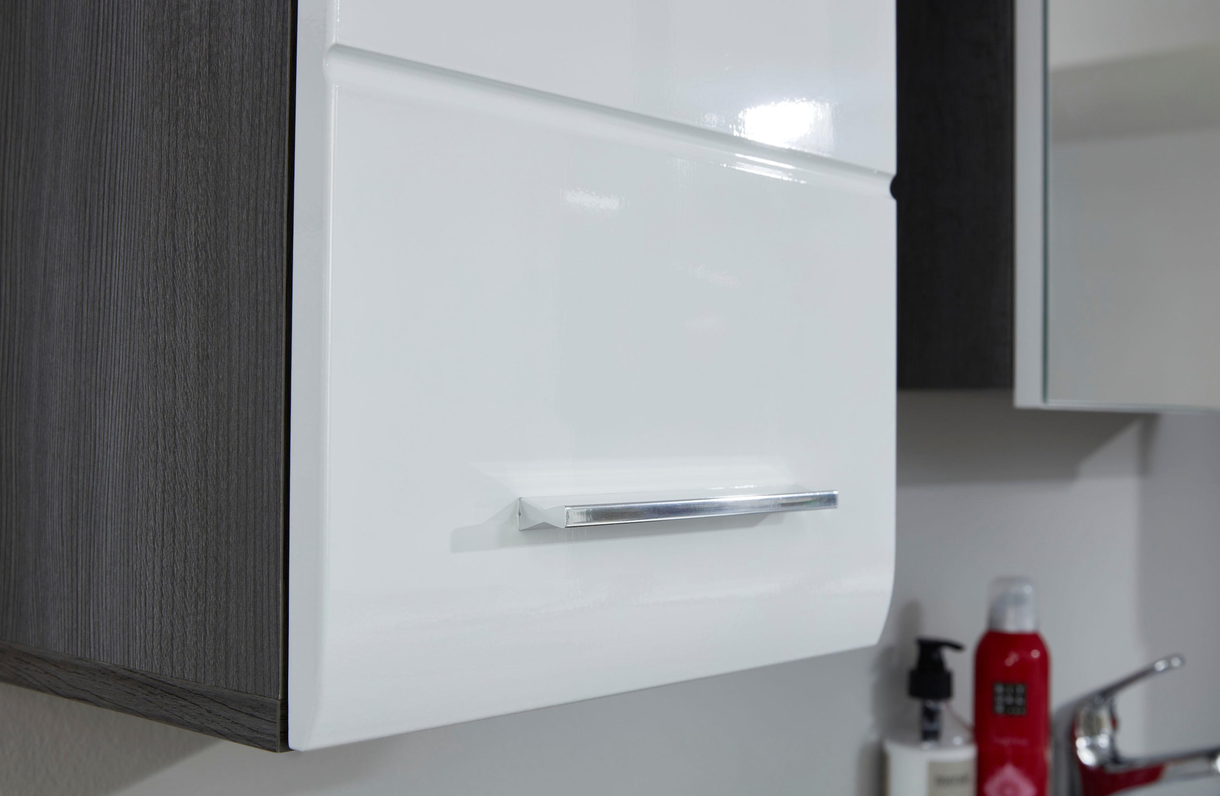 welltime Hängeschrank »Sovana« Badezimmerschrank mit 2 Fächern in Weiss - (B/T/H) 30/24/77 cm