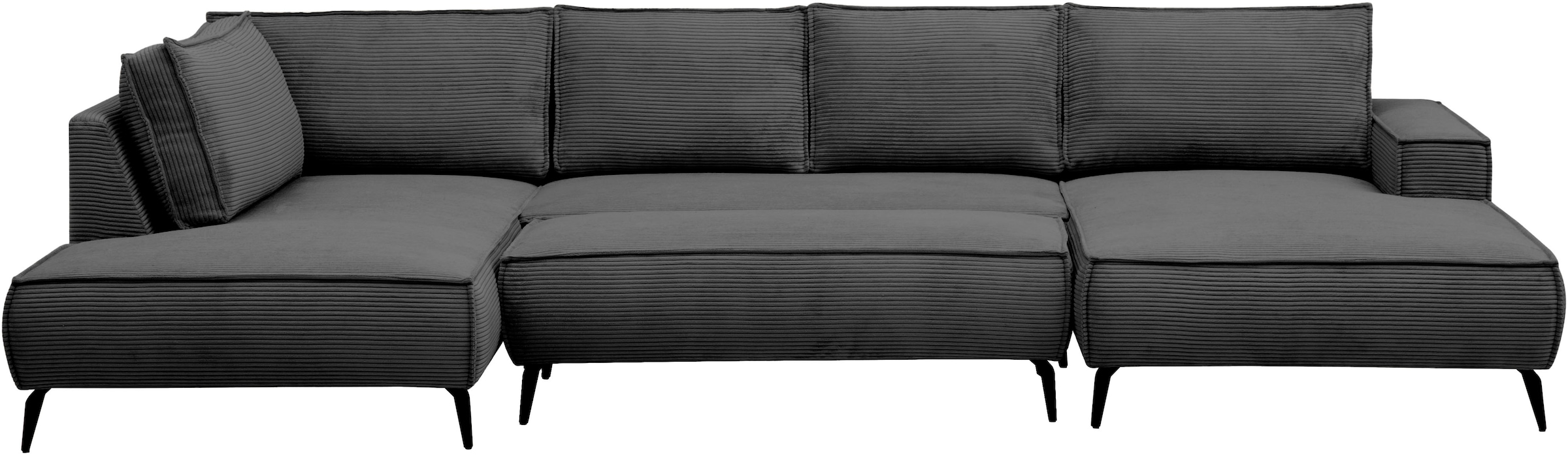 Home affaire Paysage de salon »mit Hocker, TVINNU, moderne U-Form in Cord oder Leinenoptik« Recamiere rechts/links, stellbar zum Schlafsofa (Krokodilverbinder)