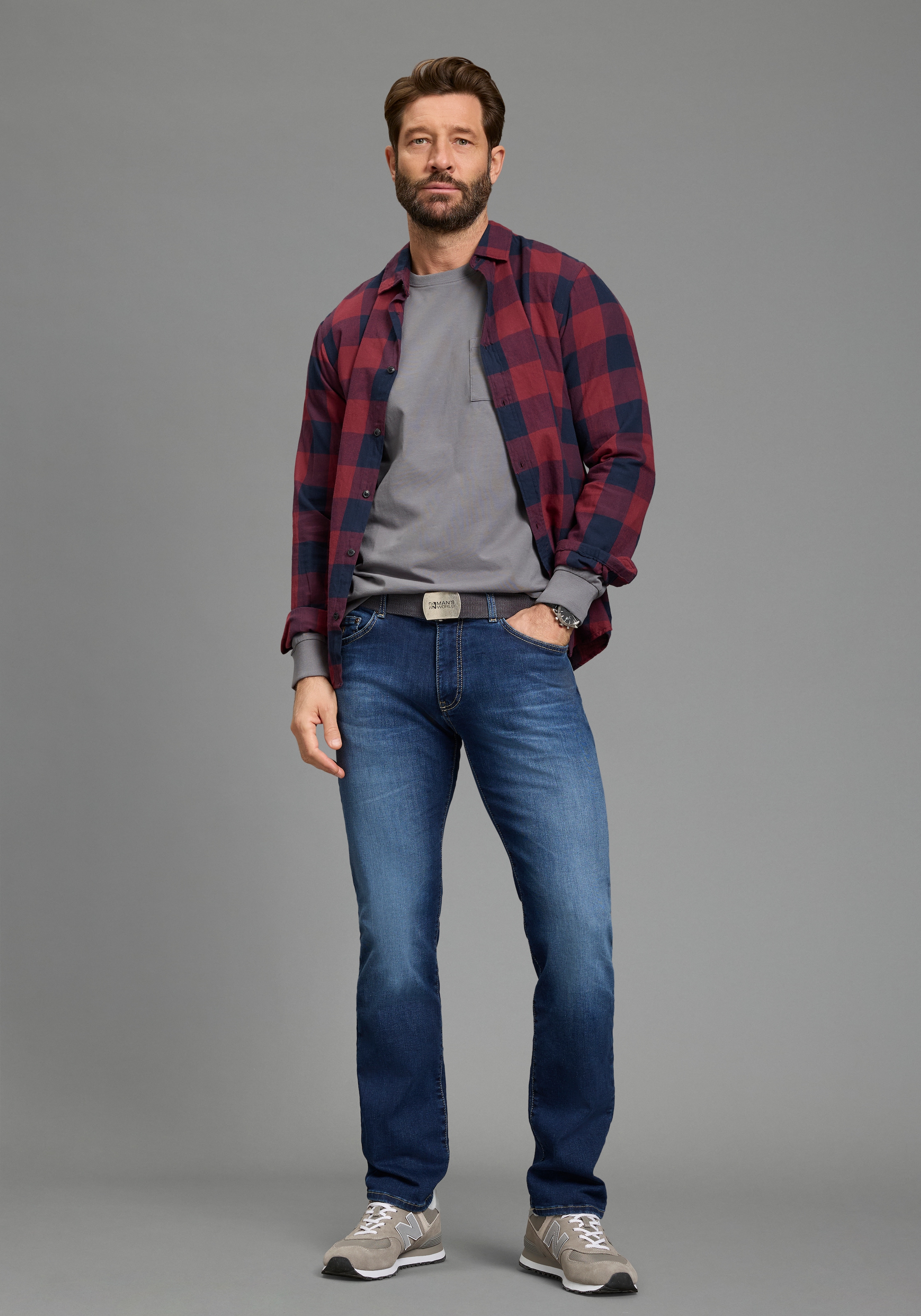 Man's World T-shirt à manches longues »Neue Kollektion!« style casual, t-shirt manches longues, coupe ajustée, uni