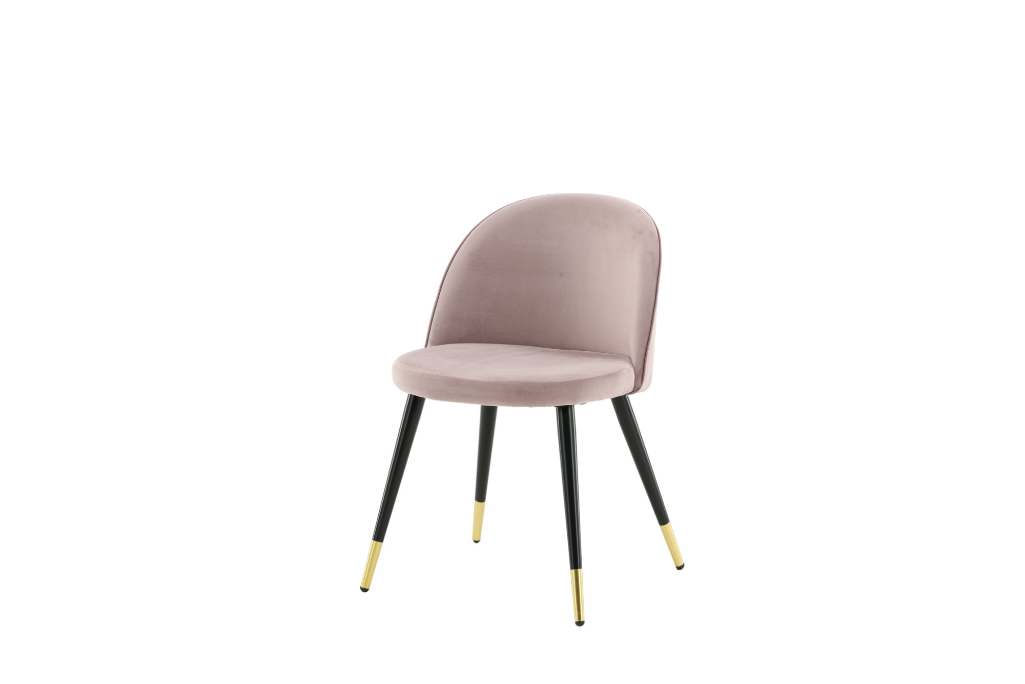 Venture Home Chaise de salle à manger »Velvet, 2er-Set Esszimmerstühle in Hellgrau-Samt, Messing-Beine« () 2 cuischaise rembourrée, revêtement doux, pieds en métal, arrondi