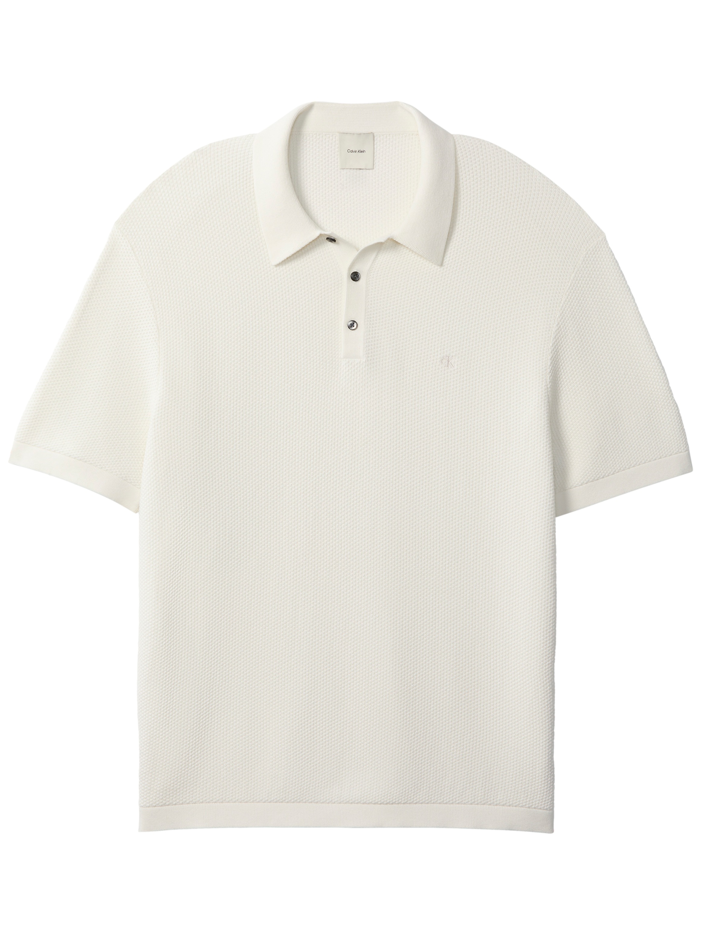 Calvin Klein Pull à manches courtes Strukturstrick, reine Baumwolle, Regular Fit