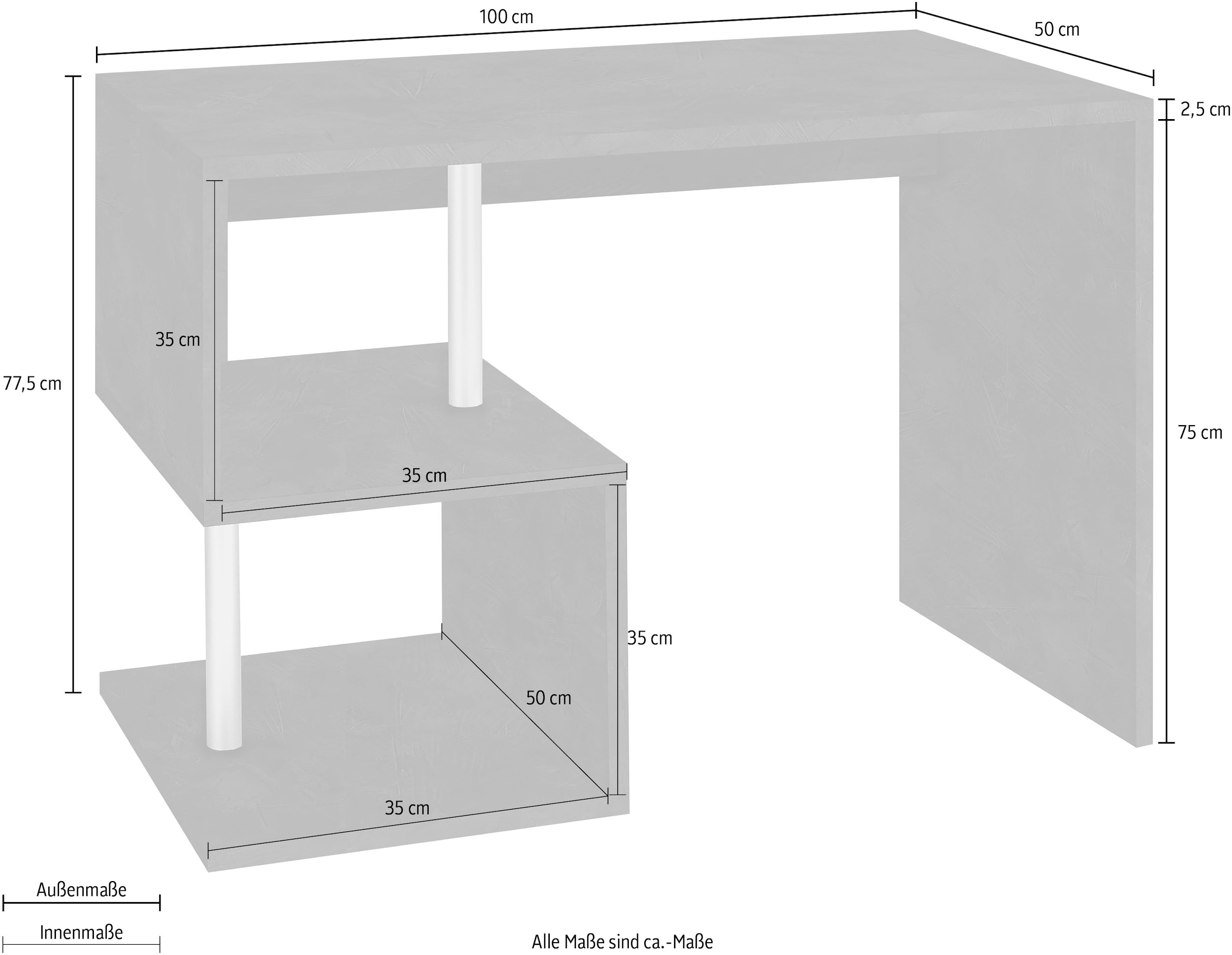 INOSIGN Schreibtisch »Esse, modernes Design« in verschiedenen Breiten, mit und ohne Monitoraufsatz, Made in Italy