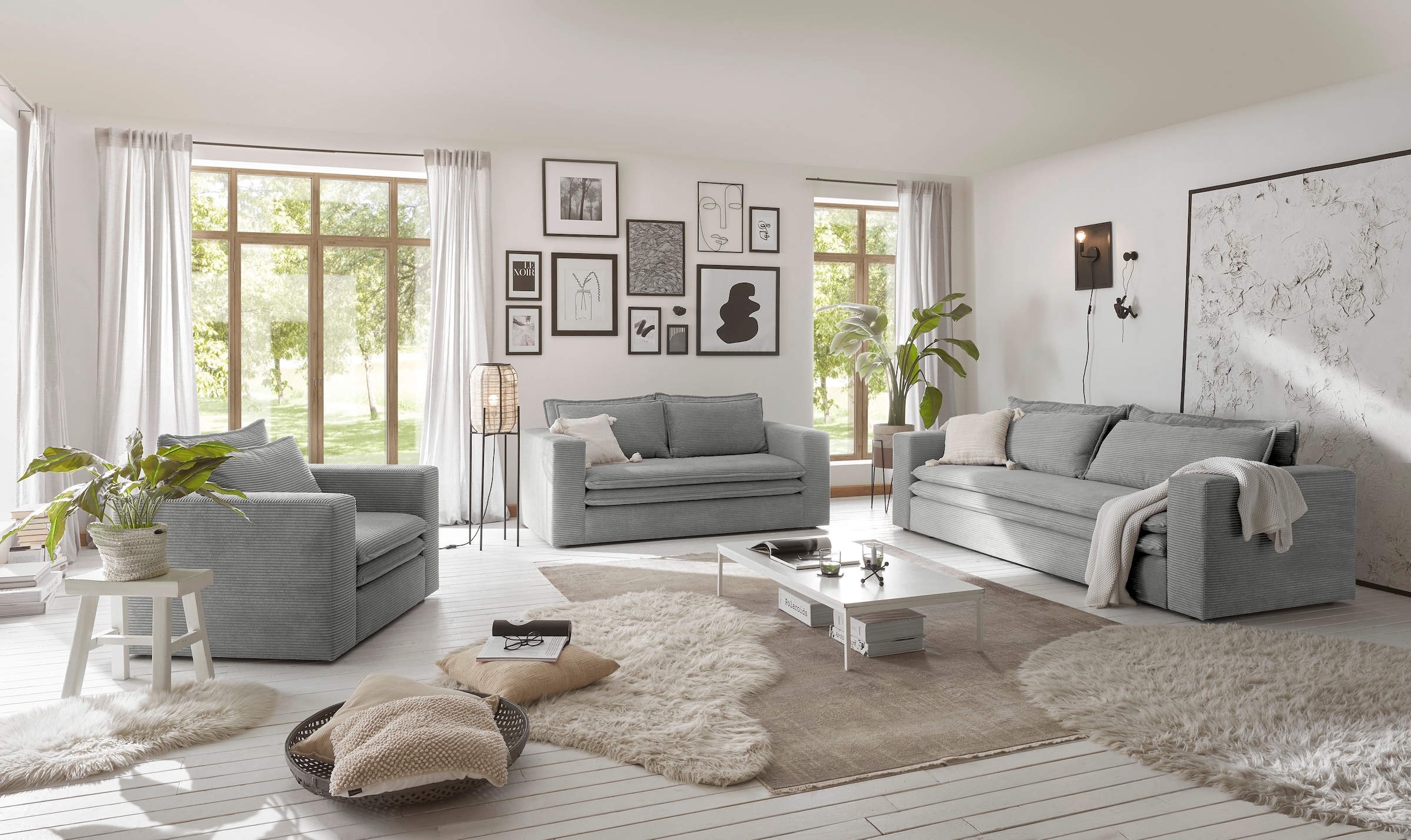 Home affaire 2-places »PIAGGE« Hochwertiger Cord mit weicher Velours-Struktur