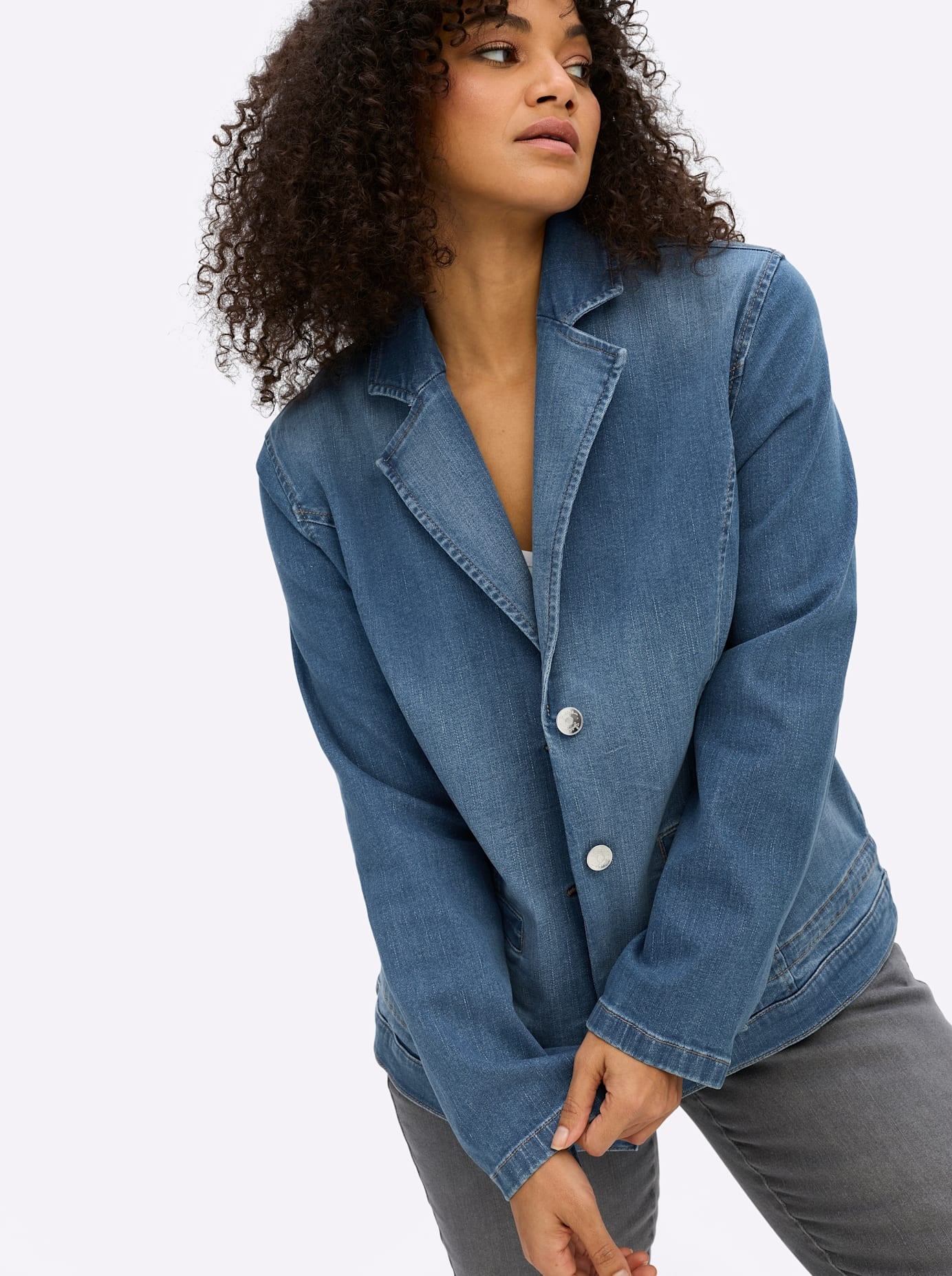 Sheego Blazer en jean »Jeansblazer«