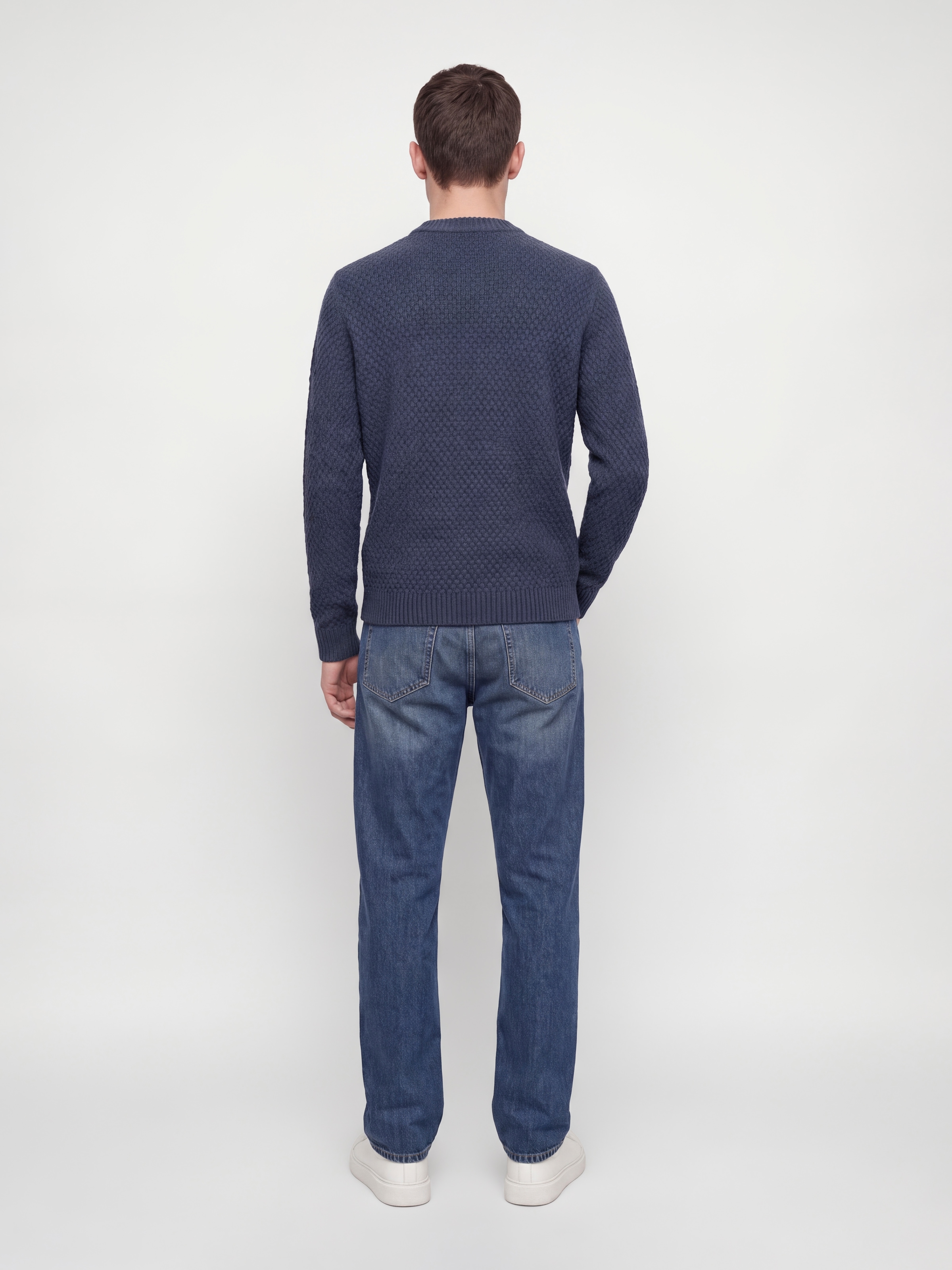 Jack & Jones Pull à col rond »JJBLAKE KNIT CREW NECK SN« Materialmix, relaxed fit