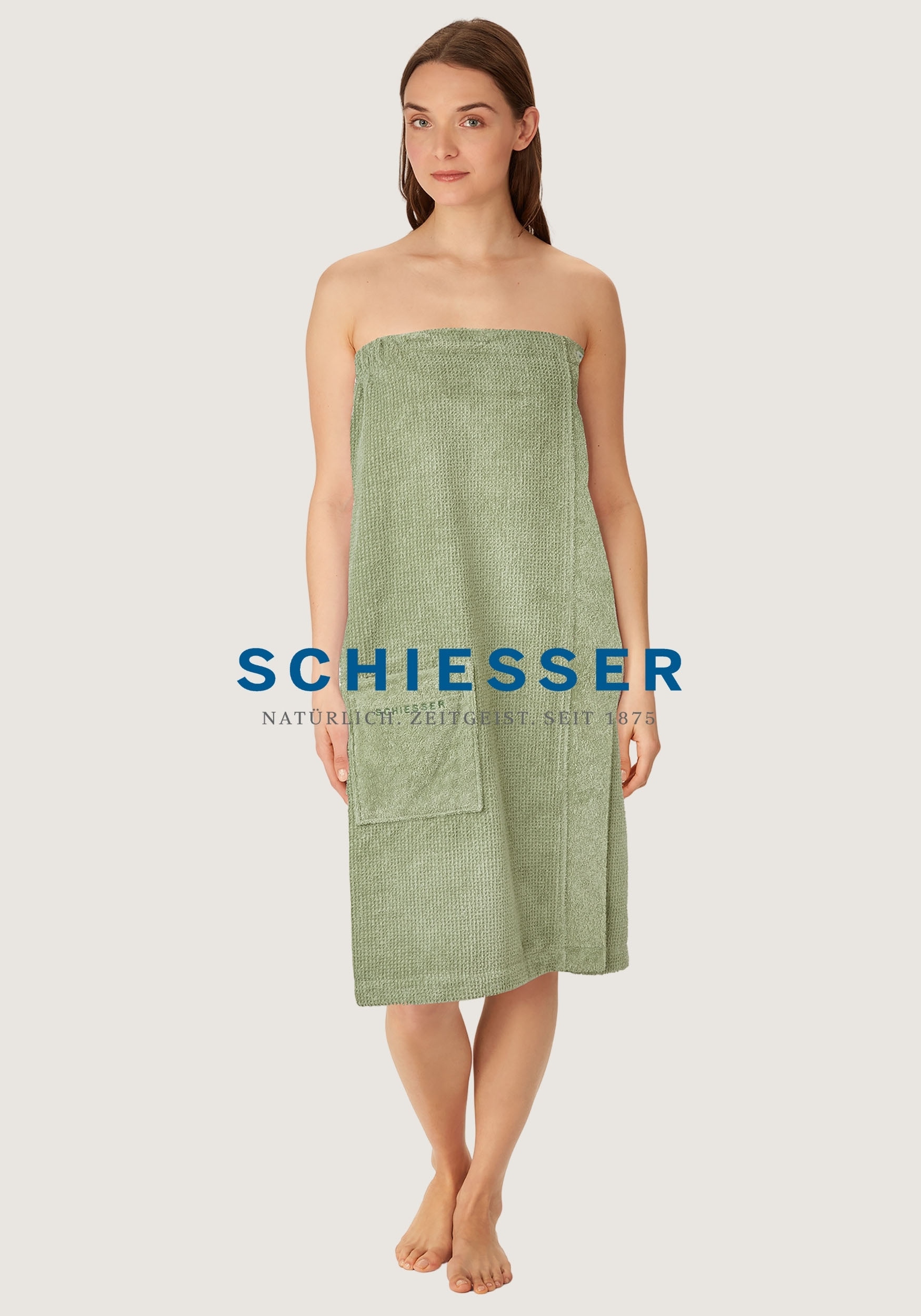 Schiesser Sarong »Saunakilt Turin für Damen in angesagter Reiskornoptik« 1 cuis Made in Green