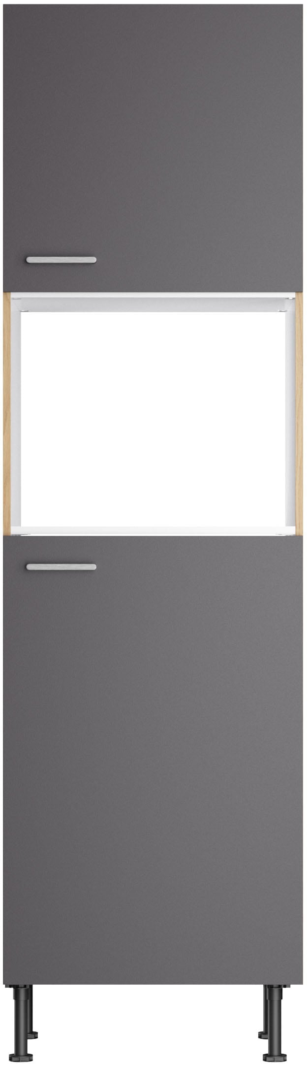 KOCHSTATION Mikrowellenumbauschrank »KS-Lucy« Breite 60 cm, mit 2 Türen, Soft-Close, höhenverstellbare Füsse