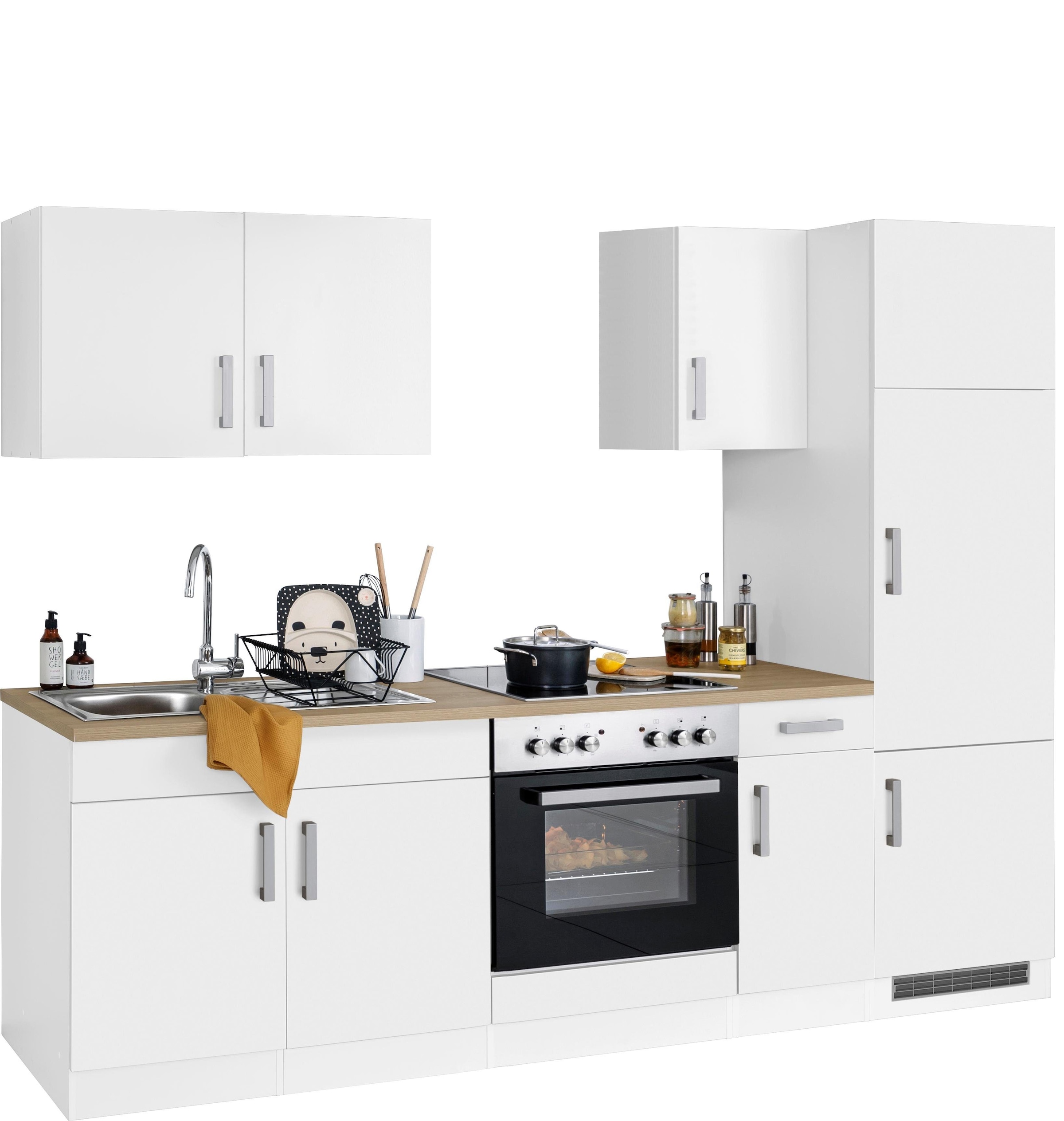 KOCHSTATION Kitchenette »KS-Gera« Largeur 270 cm, au choix avec appareils électroménagers, avec plan de travail