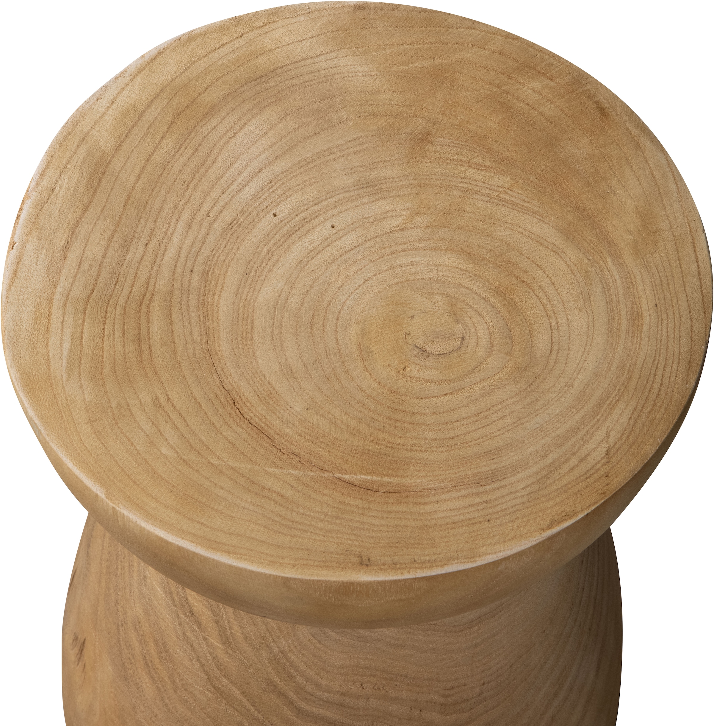 WOOOD Hocker »Bink aus Paulowniaholz mit natürlicher Oberfläche Ø 28 x H 40 cm« Pfleiglicht, Vollstandig montiert geliefert, Tragkraft 20 kg