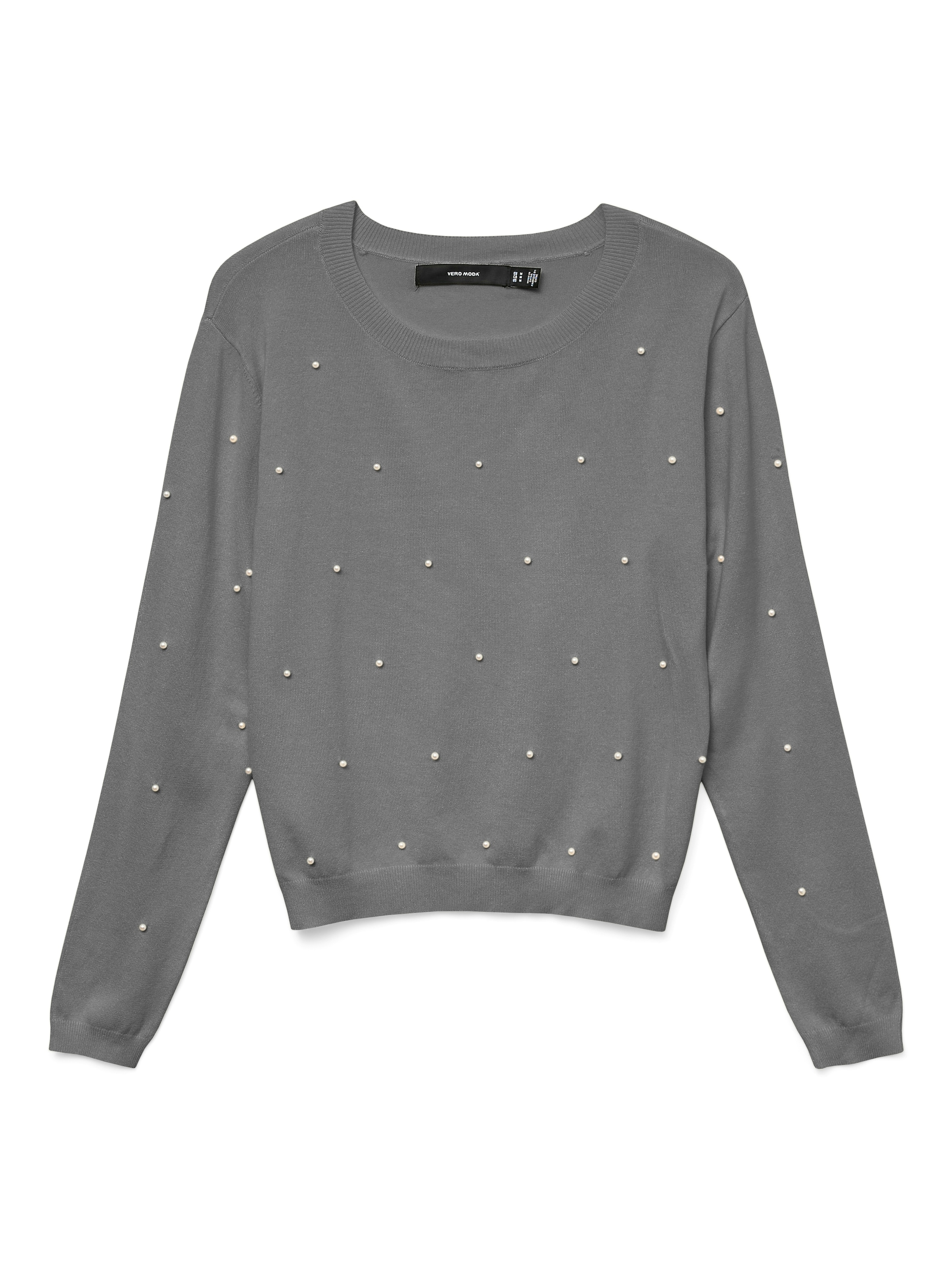 Vero Moda Rundhalspullover »VMGLORY PEARL LS O-NECK PULLOVER BOO«