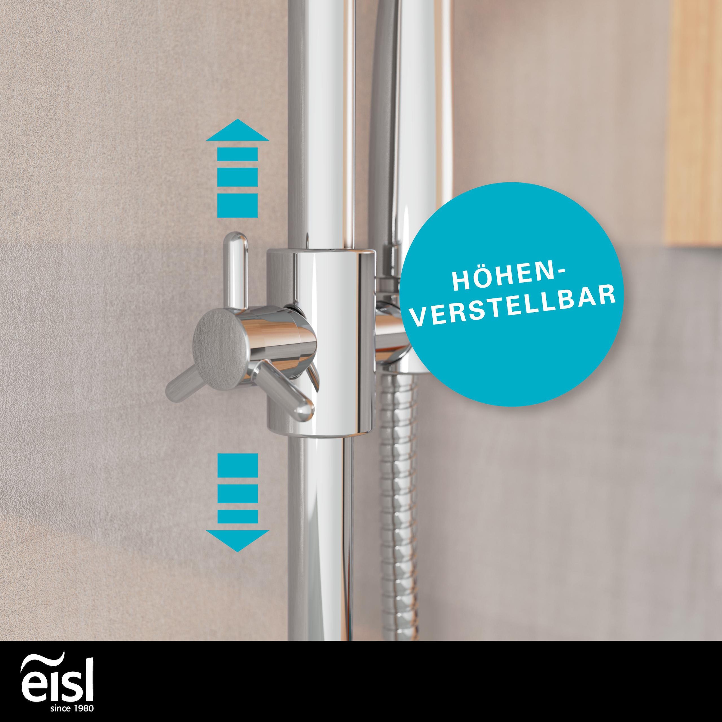 Eisl Brausegarnitur 3-fach verstellbare Wellness Handbrause mit Antikalk-Noppen