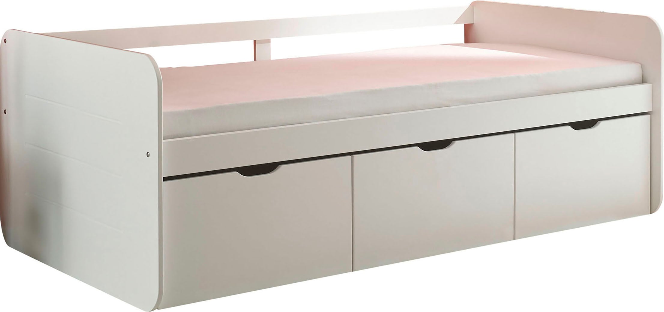 Begabino Lit de rangement »Eino Bett, Einzelbett« comprend 3 tiroirs coulissants
