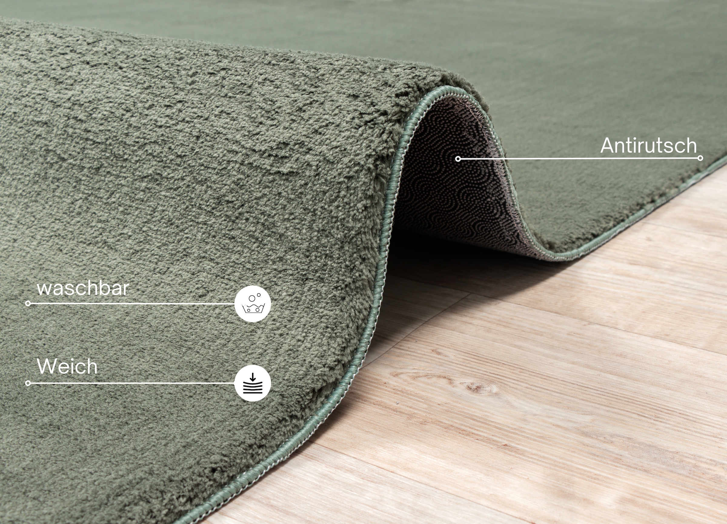 GOODproduct Tapis »Arabell, Kunstfellteppich, Felloptik, waschbar,« Rectangulaire 16 mm Höhe duveteux, moelleux, dessous antidérapant, salon, chambre