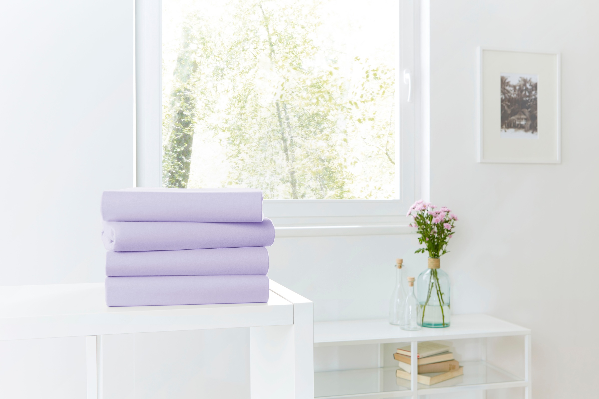 Primera Draps de lit »Mako-Feinjersey Spannbetttuch« Geeignet für Standardmatratzen bis 22 cm, 100% Baumwolle