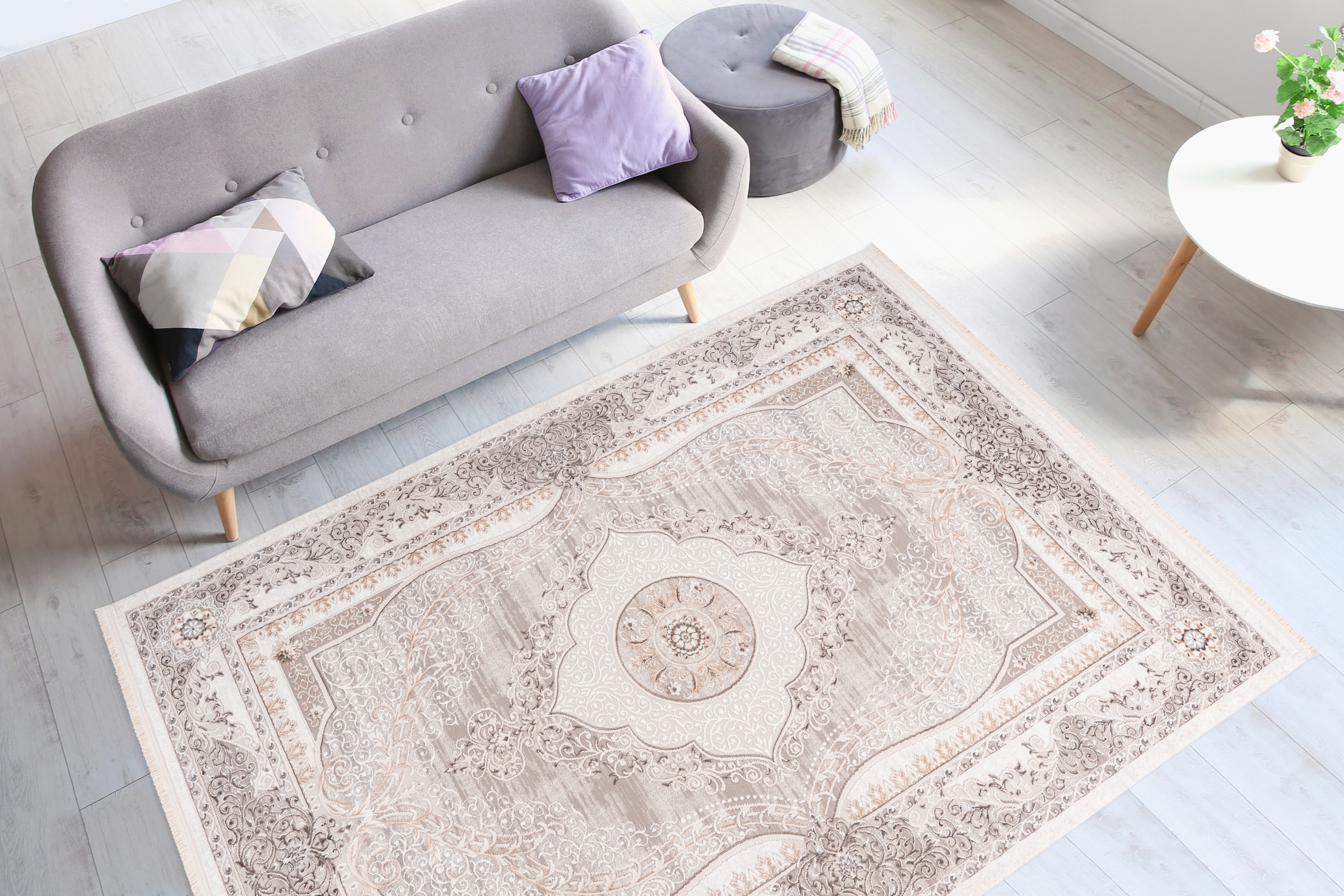 me gusta Teppich »Akropolis 525« rechteckig 12 mm Höhe flacher Teppich mit Baumwollrücken, attraktiver Vintage-Look