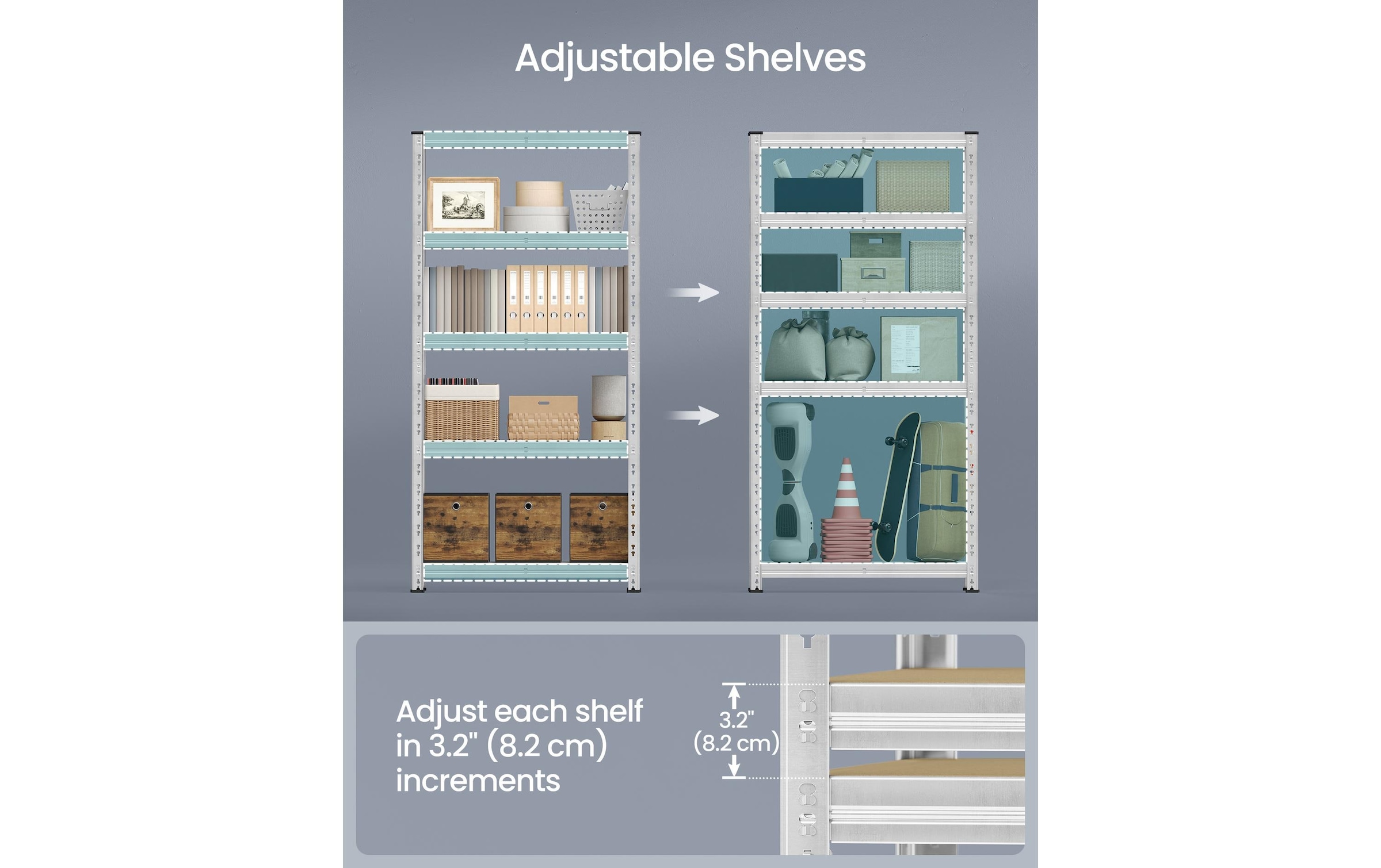 SONGMICS Schwerlastregal »Heavy-Duty Storage Shelves« Schwerlastregal-Set mit verstellbaren Böden und hoher Tragkraft