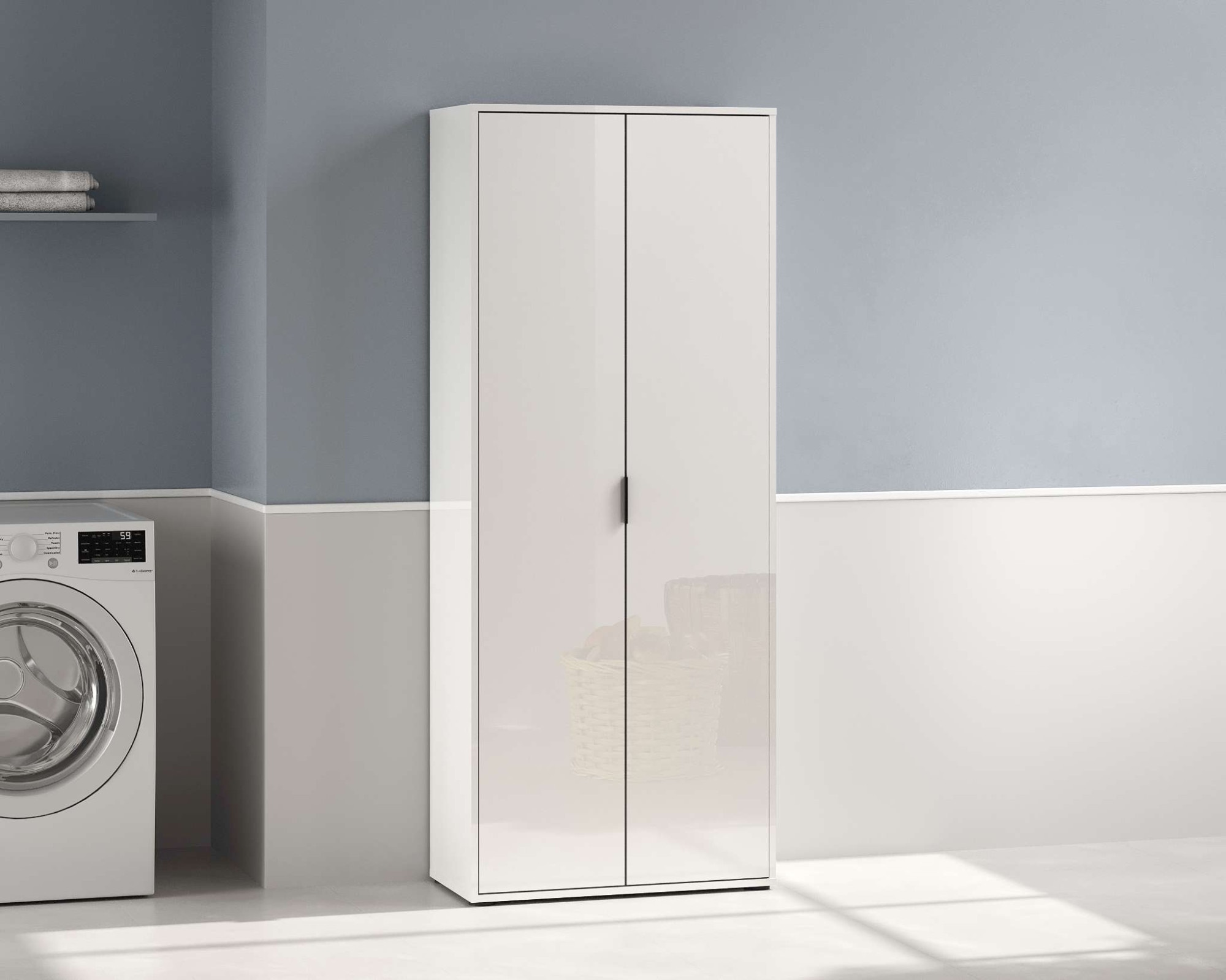 Home affaire Armoire multi-usages »JOLLY, Stauraumschrank , Breite 72,5 cm , Höhe 178 cm« 1 cuis tlg. 2 Türen, 4 Einlegeböden,1 Auszugsstange - Schrank hochglanz lackiert