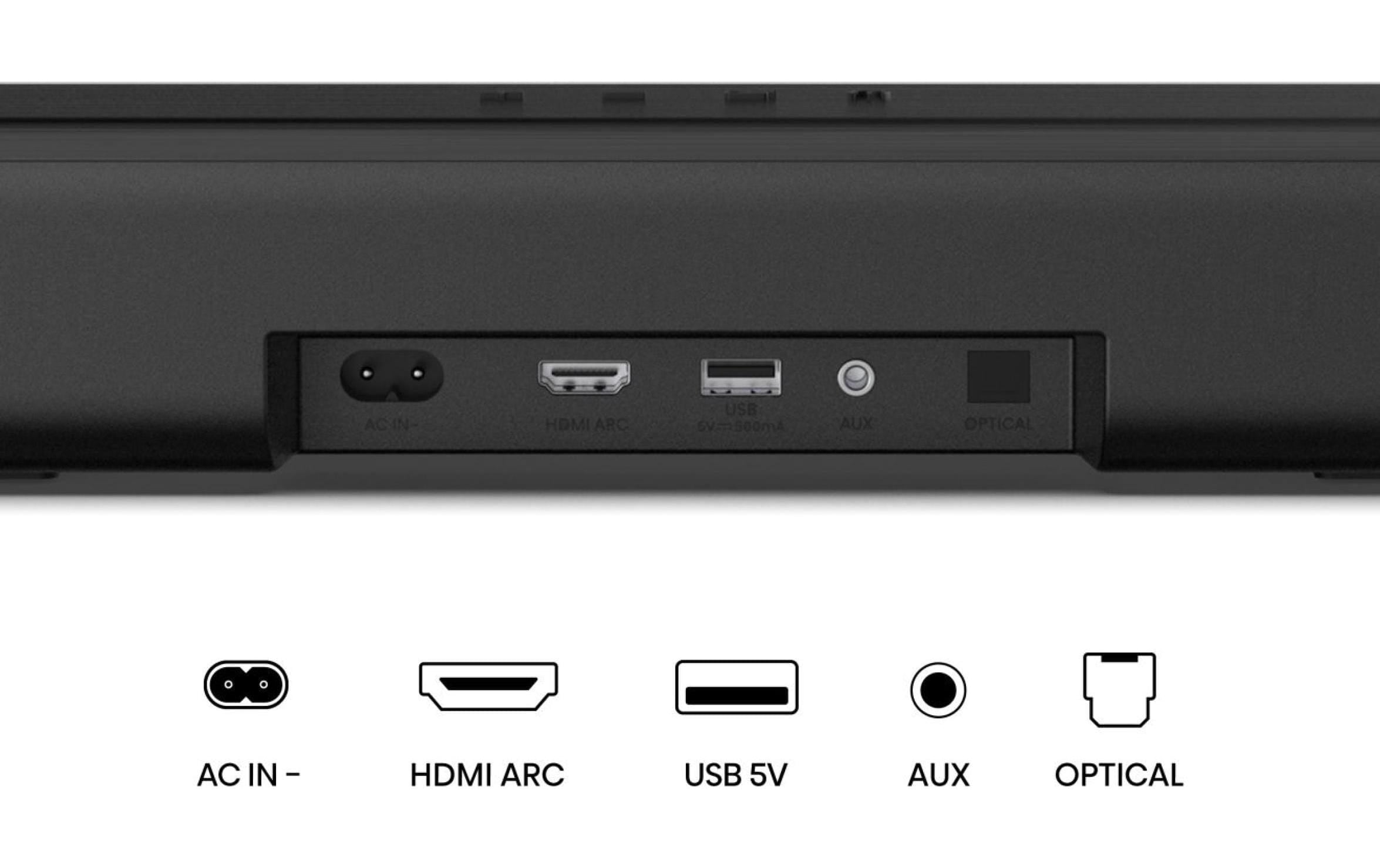Hisense Soundbar »HS1000« 2.0 (Bluetooth Dolby Digital | EQ Modi | Kabellos | Lautstärkeanpassung | USB-Wiedergabe 120 W)