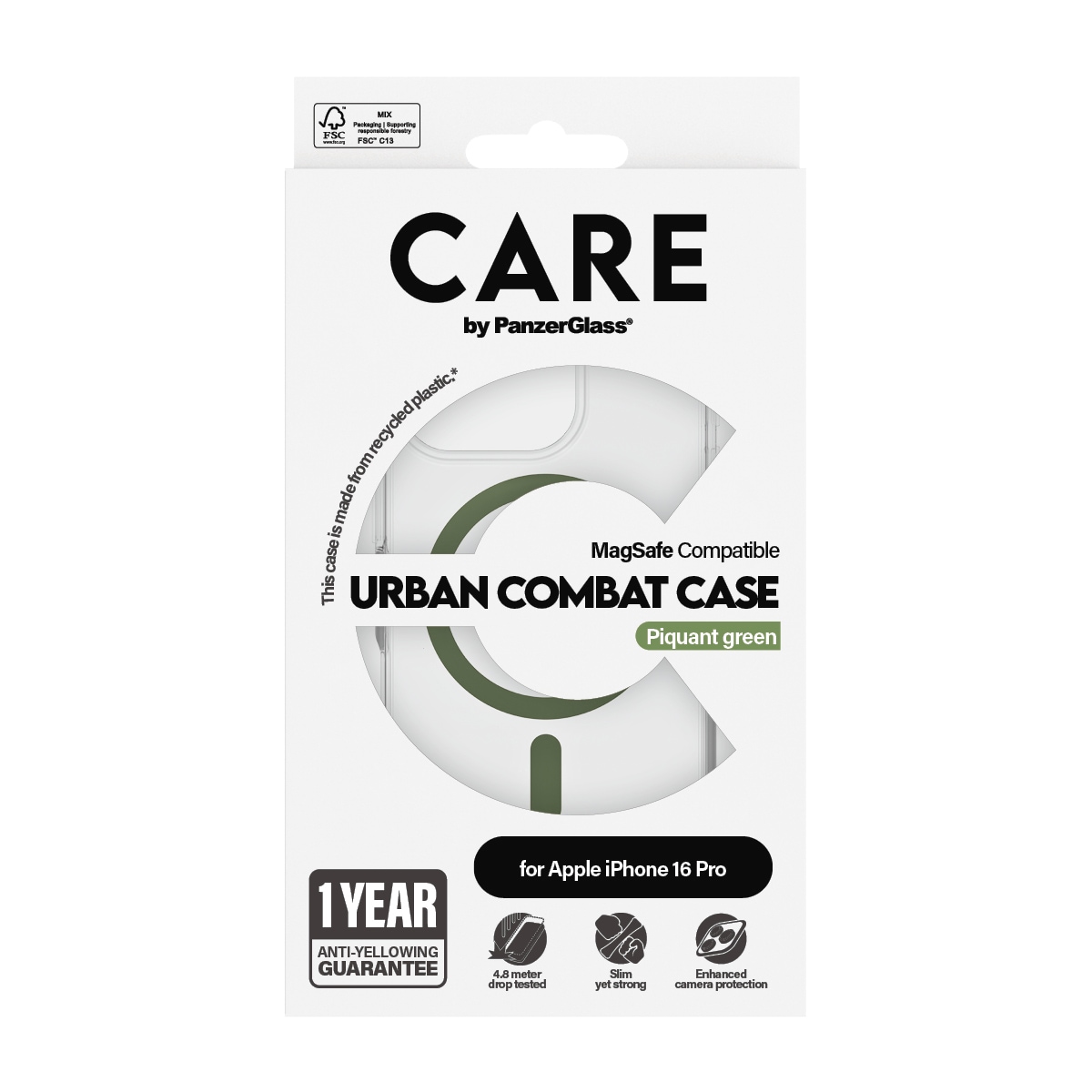 CARE by PanzerGlass Handyhülle »Urban Combat Case für Apple iPhone 16 Pro« iPhone 16 Backcover, Schutzhülle, Handyschutzhülle, Case, Schutzcase, stossfest