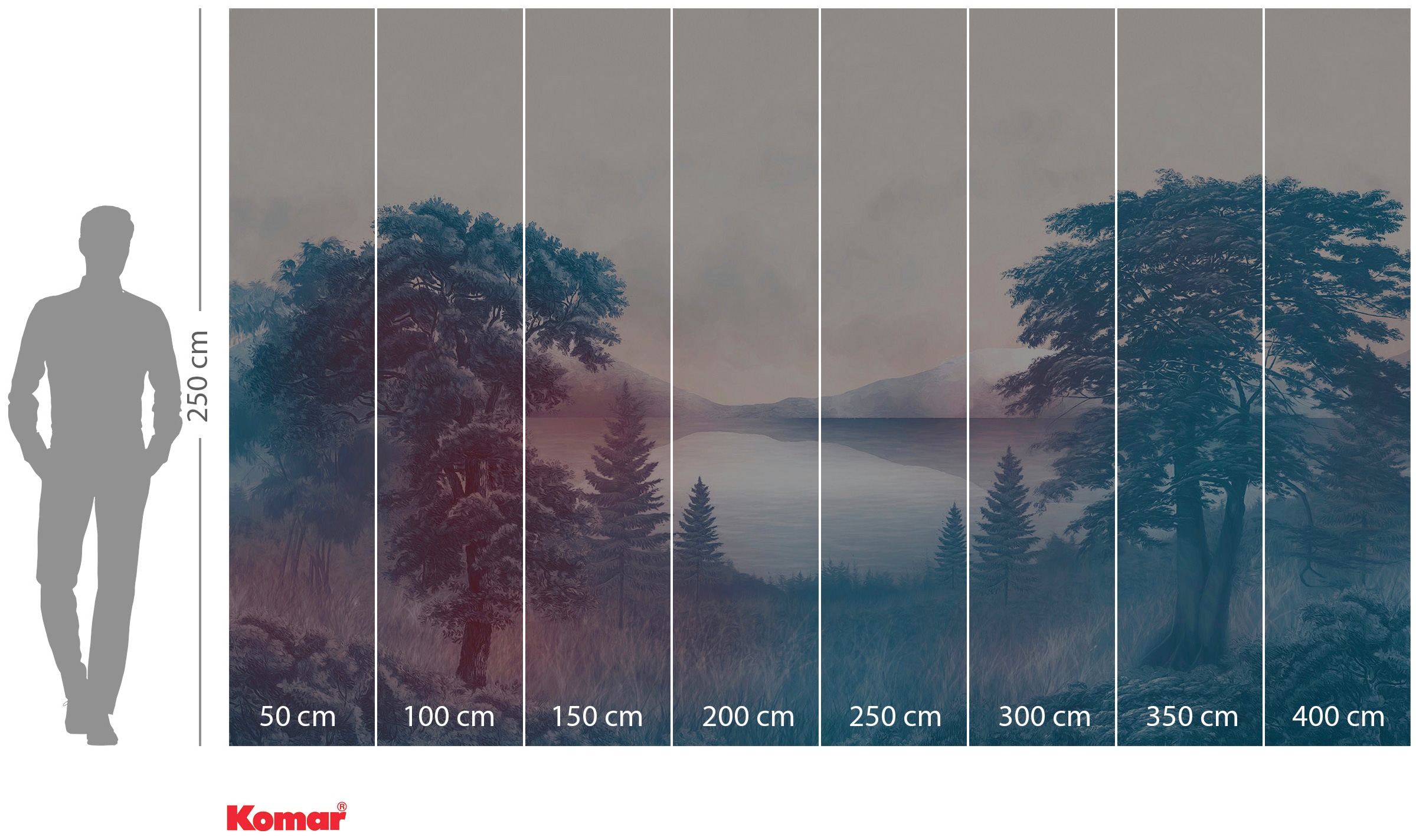 Komar Papier peint intissé »Digitaldruck Vlies -  Forestland - Grösse 400 x 250 cm« imprimé Wohnzimmer, Schlafzimmer