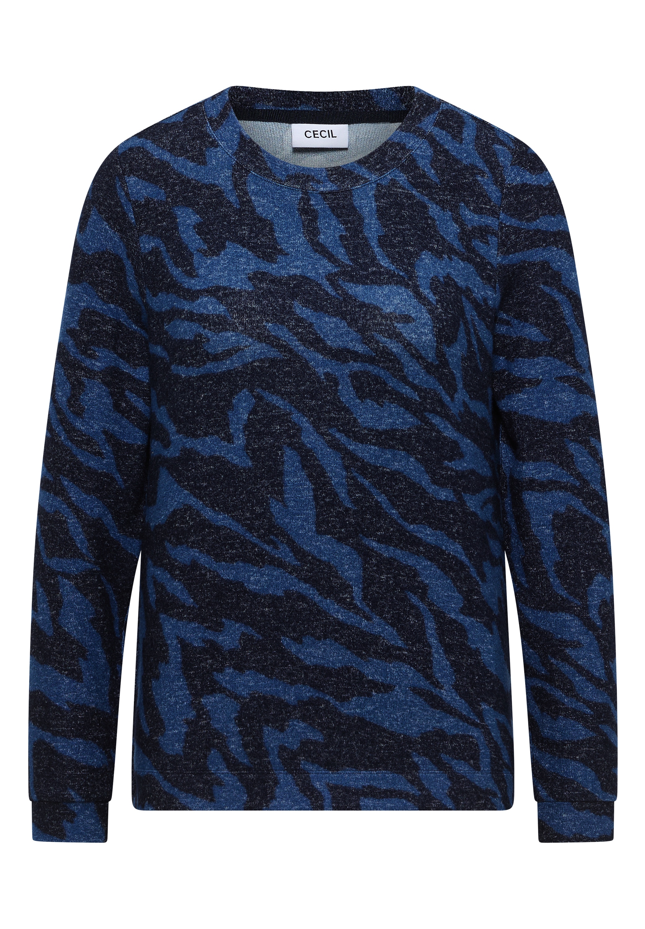 Cecil Sweater , mit Animal-Print und in Melange-Optik
