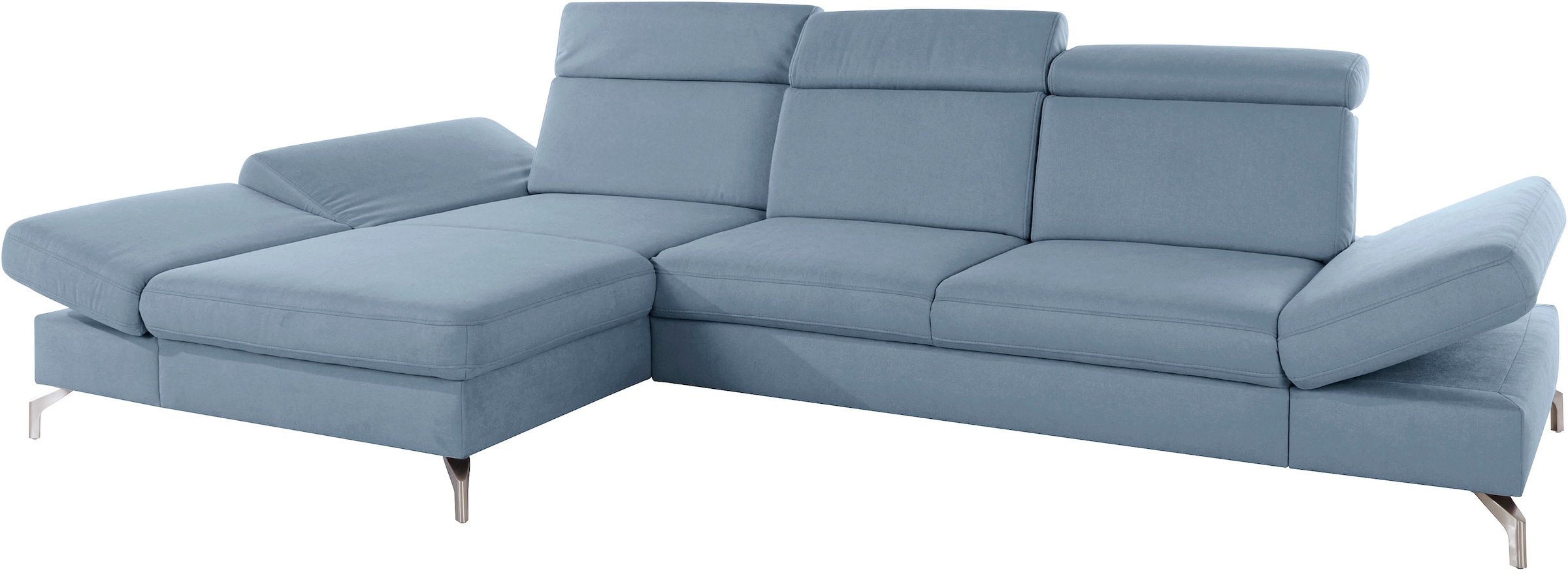 sit&more Canapé d'angle »Brisbane L-Form« Fusshöhe 12 cm, inklusive Sitztiefen-, Armteil- und Kopfteilverstellung