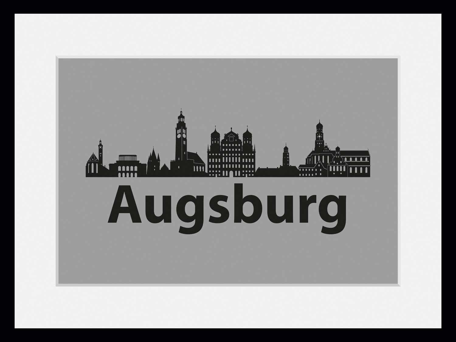 queence Bild »Augsburg Skyline« Deutschland | Gebäude | Stadt | Städte 1 Stk. tlg. HD Premium Poster-Druck inkl. Holzrahmen