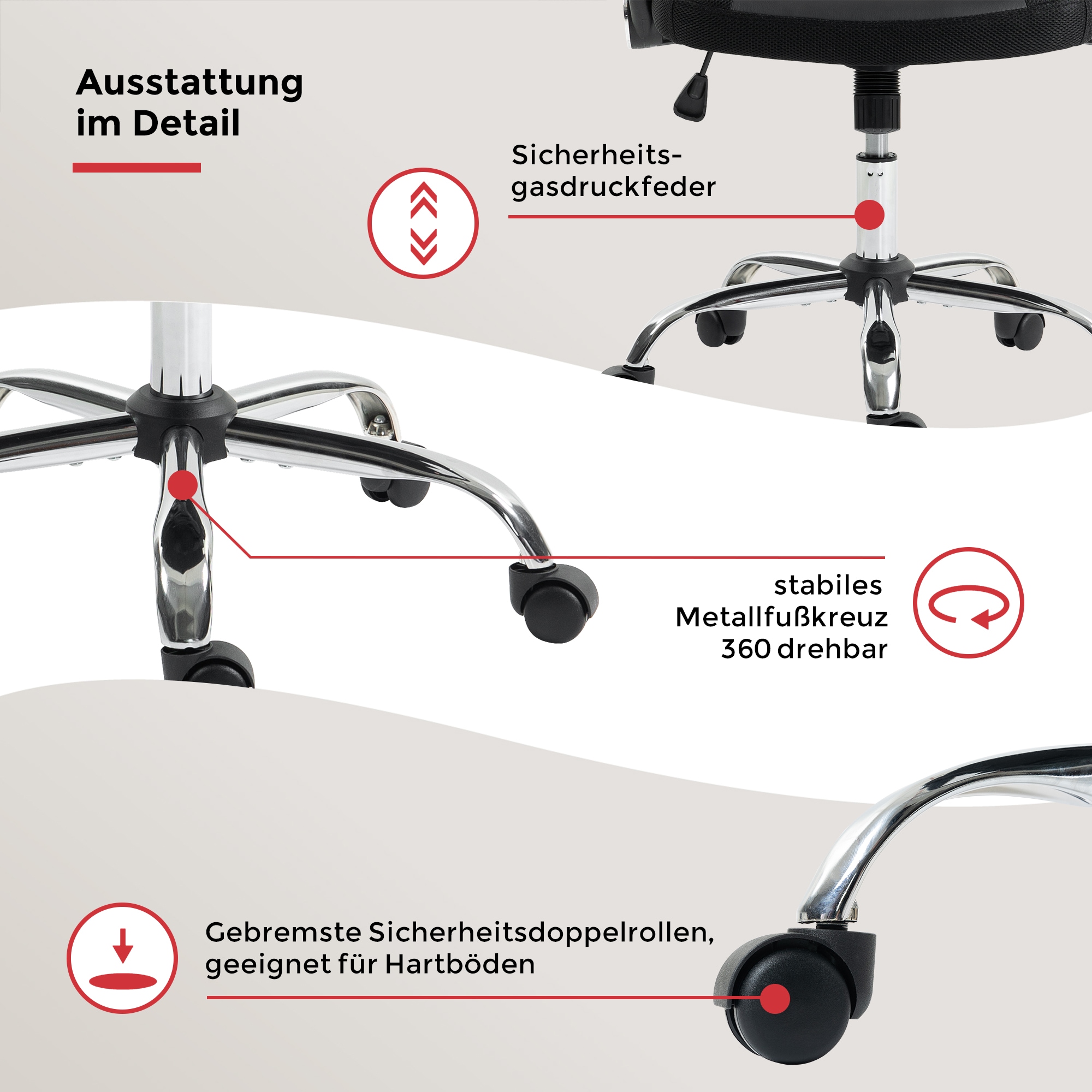 Duo Collection Bürostuhl »Regensburg« () mit verchromten Fusskreuz, Chefsessel