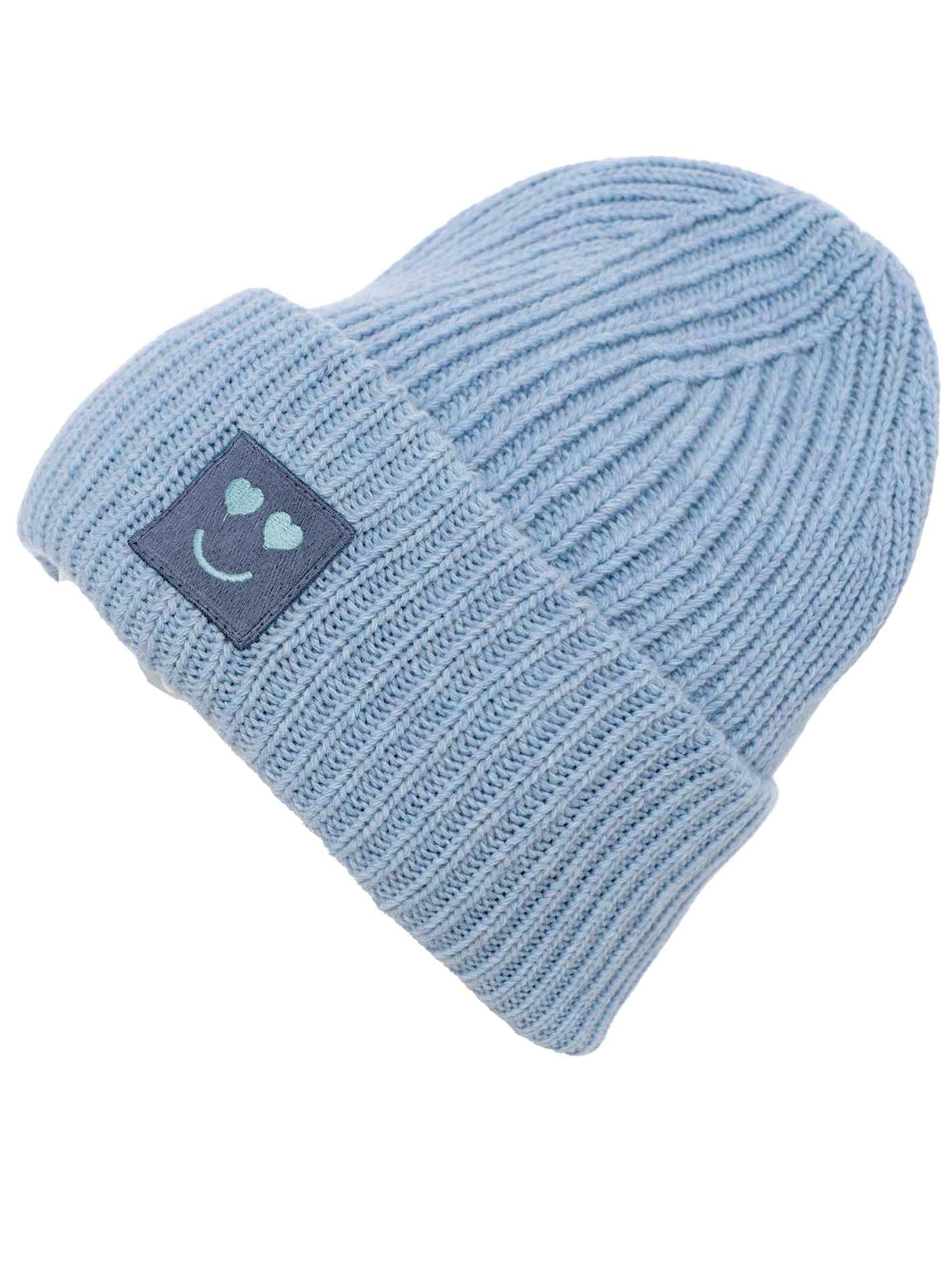 Zwillingsherz Strickmütze »Smile« Grobstrick, Smile Patch