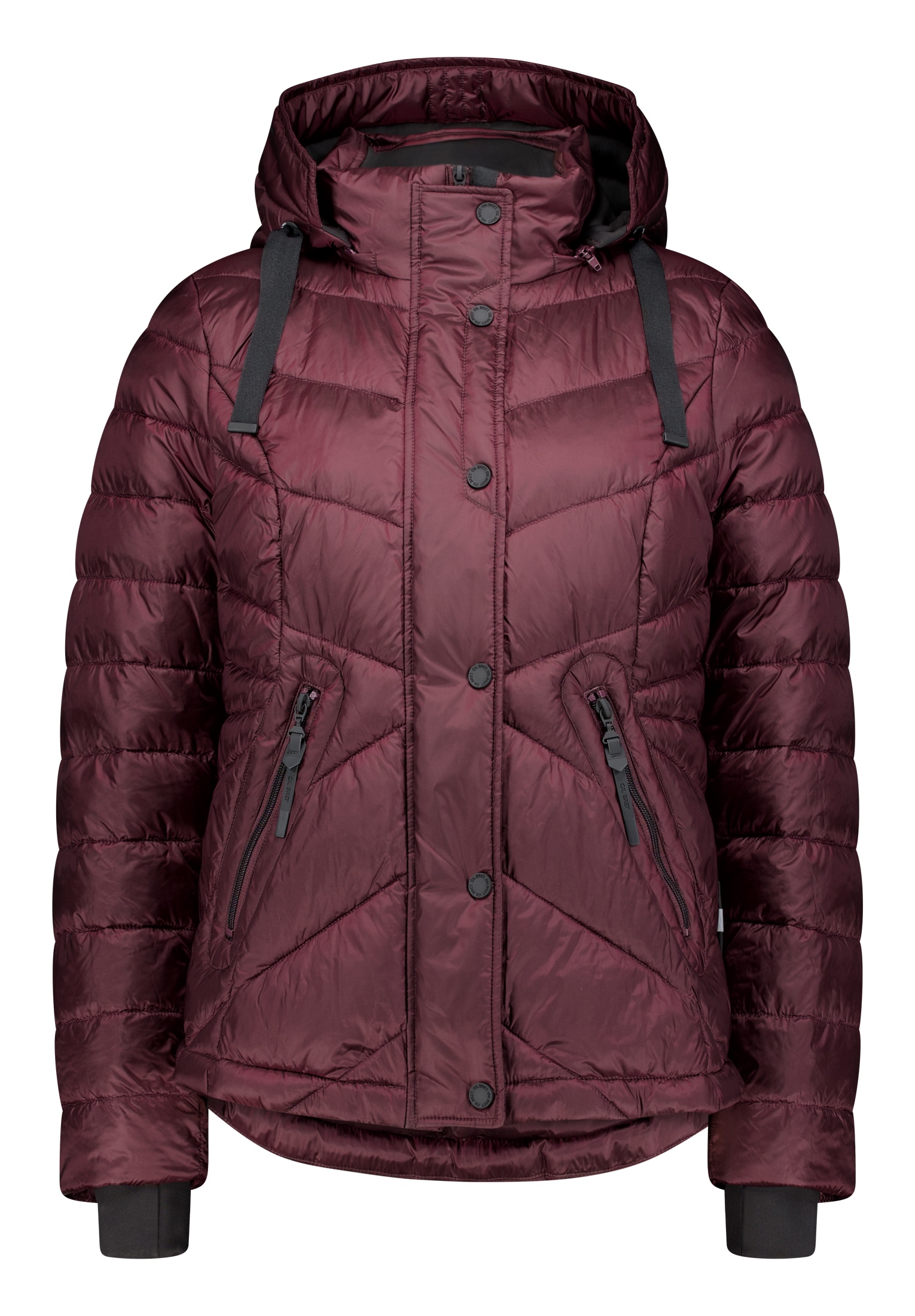 Gil Bret Steppjacke mit Kapuze mit abnehmbarer Kapuze und verdecktem Reissverschluss