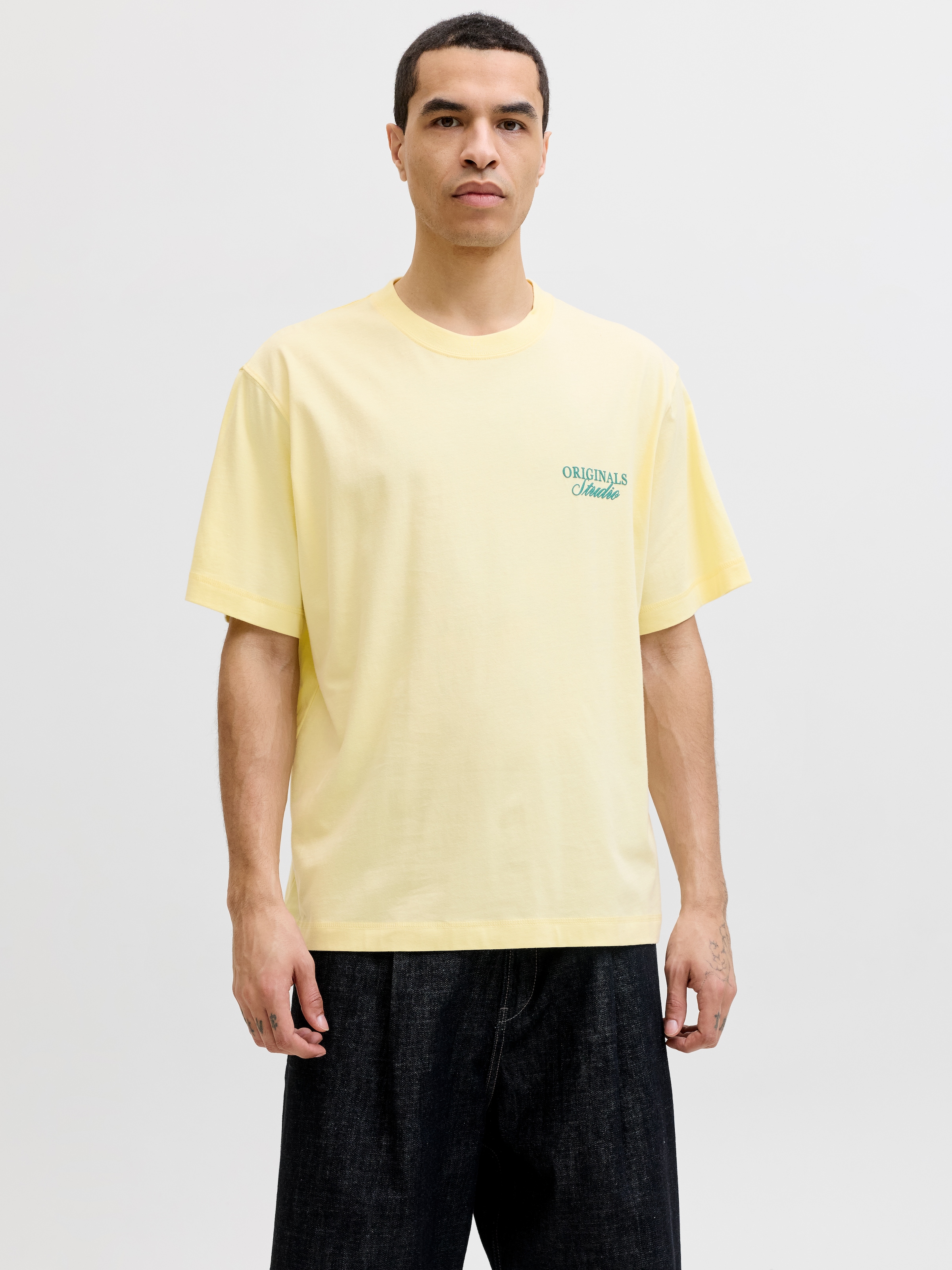 Jack & Jones Shirt à col rond »JORNORREBRO TYPO TEE SS CREW NECK NOOS« coton, coupe décontractée