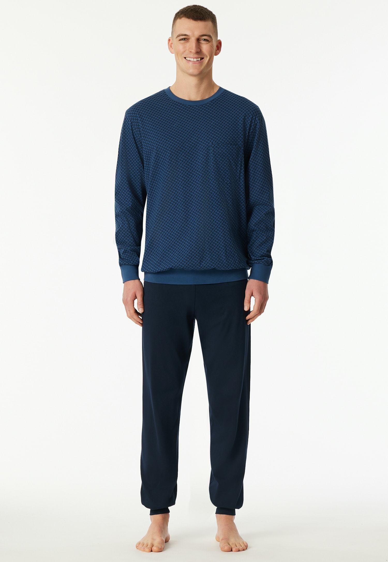 Schiesser Pyjama »Comfort Essentials« 2 pièces mit angenehmen Bündchen