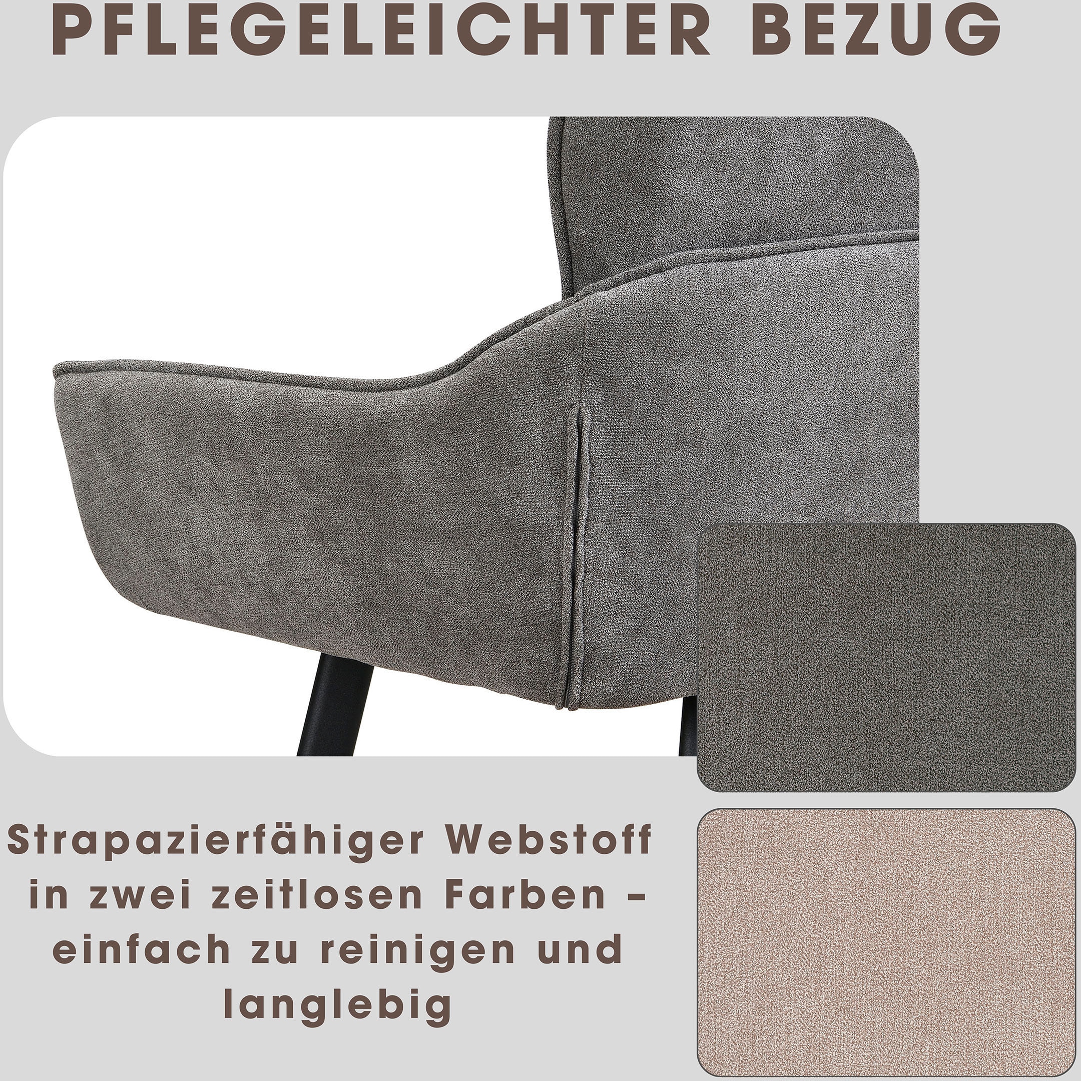 byLIVING Banc »Rico« 1 cuis tlg. gemütliche Esszimmerbank in 140 oder 160cm, hochwertiger Stoffbezug