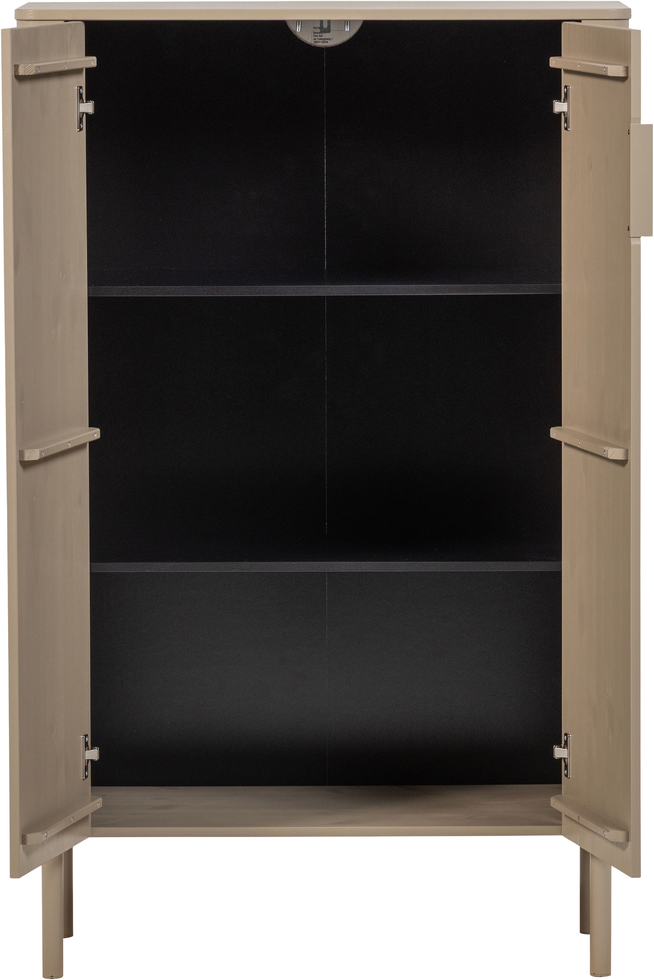 WOOOD Highboard »Gunnar FSC®-Mix Massivkiefer mit Dämpfung Funktion, 85 x 39 x 135 cm« Abgerundete Ecken, Tragkraft 15 kg pro Einlegeboden,sichtbare Maserung