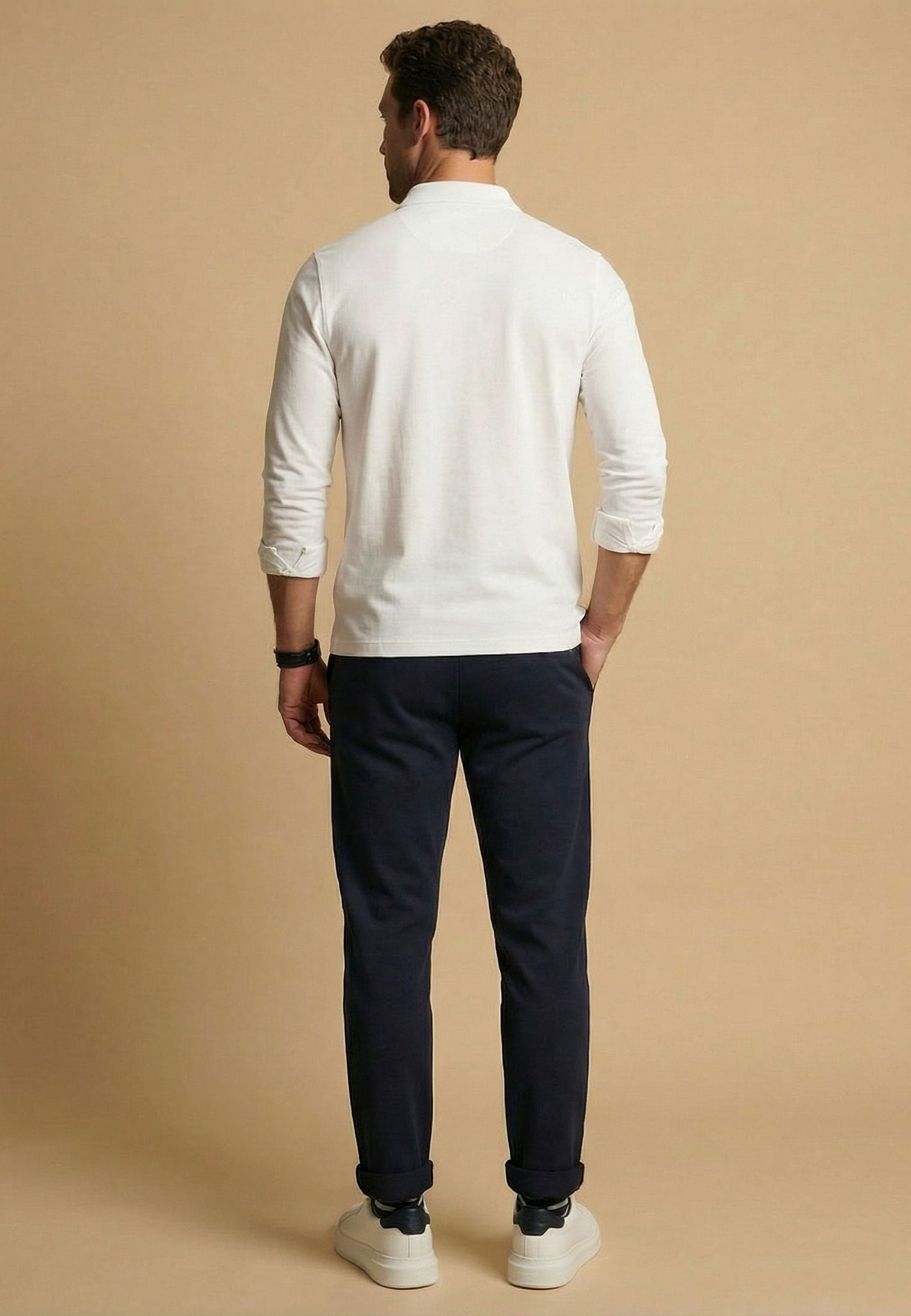 FYNCH-HATTON Langarmshirt normale Passform, mit Zipper, mit Hemdkragen, hüftbedeckende Länge