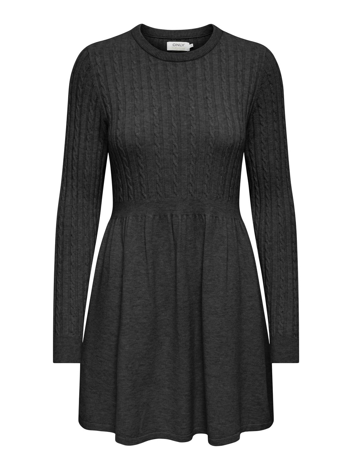 ONLY Robe en tricot »ONLFIA LS CABLE DRESS KNT« mélange viscose, coupe régulière