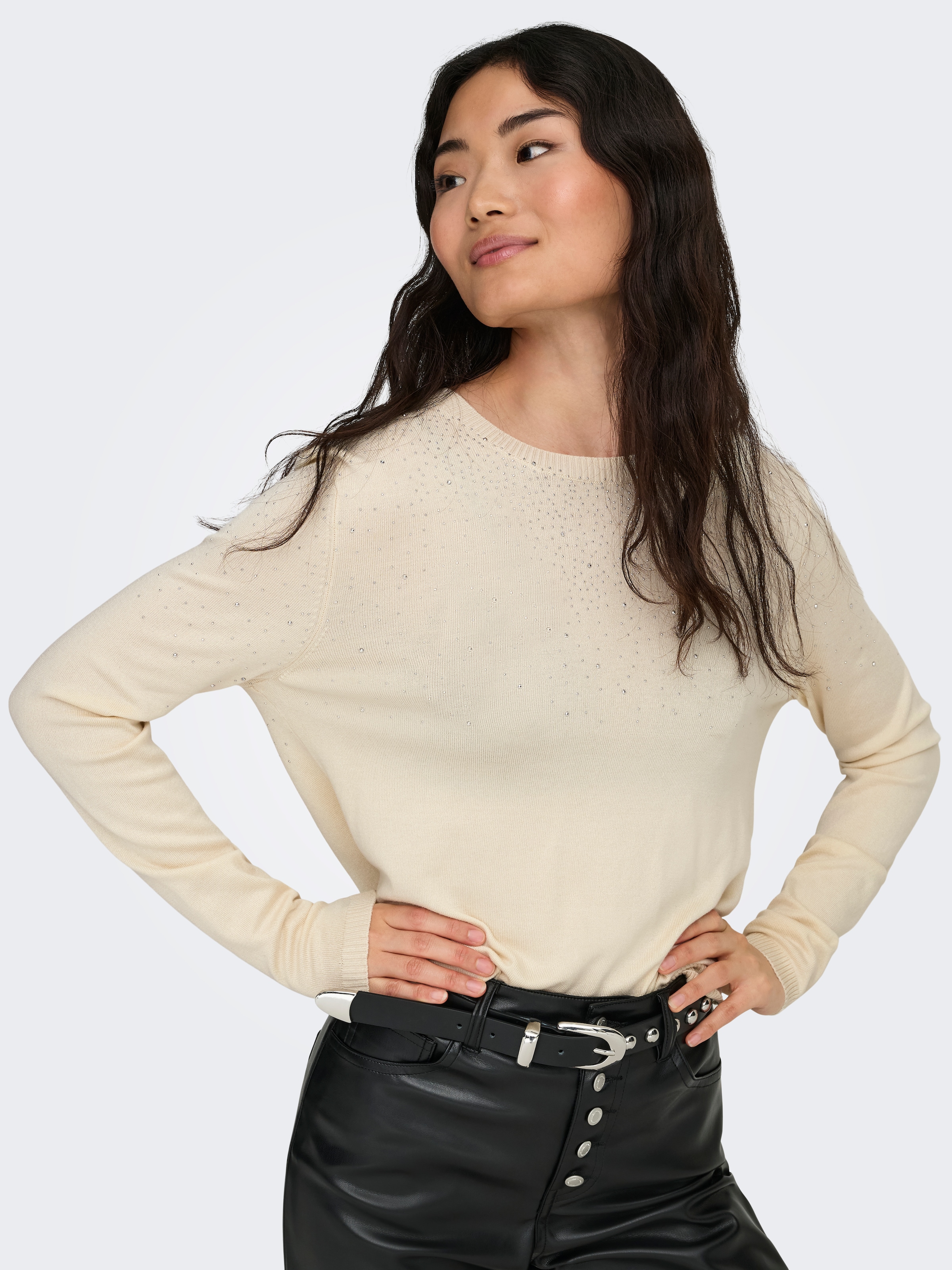 ONLY Pull à col rond »ONLANABELLA LS BLING O-NECK KNT«