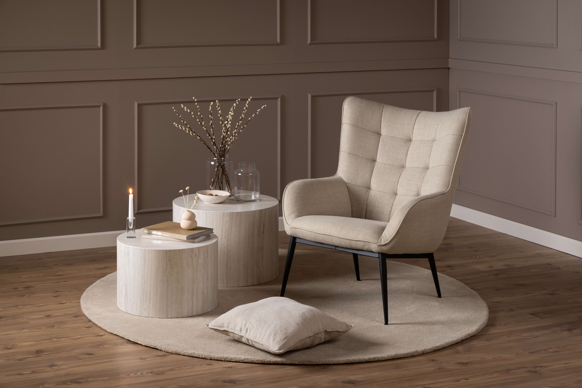 ACTONA GROUP Table basse »Dice 2er Set - Steinoptik, modern & stilvoll, skandinavisches Design« Table basse, table d’appoint,  Choix OTTO, table d'appoint facile d'entretien, polyvalente, robuste