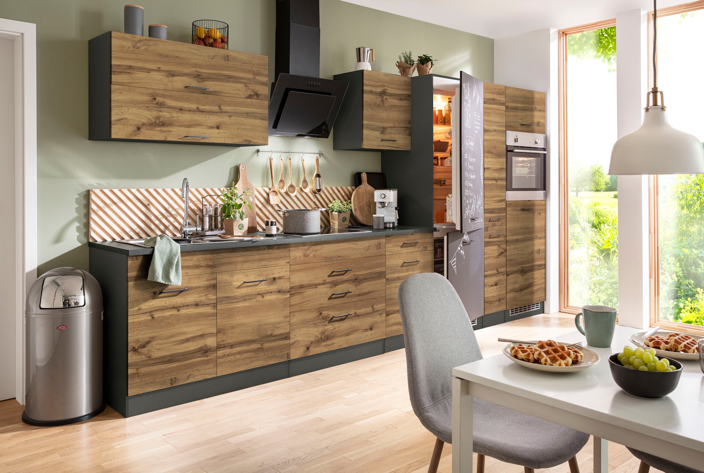KOCHSTATION Kitchenette »KS-Trier« sans appareils électriques, largeur 380 cm
