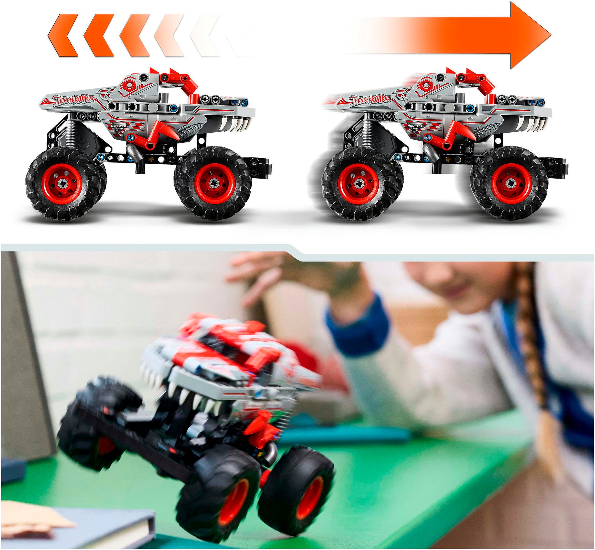 LEGO® Konstruktionsspielsteine »Monster Jam™ ThunderROARus™ (42200), LEGO Technic« Made in Europe
